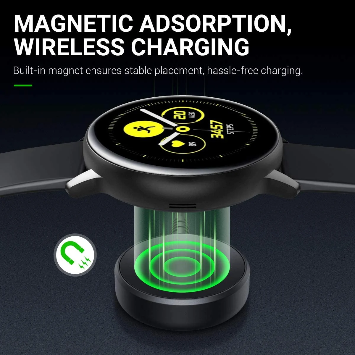 DL3 Mobilak Charger Compatible with Samsung Galaxy Watch 7/Ultra/FE/6/6 Classic/5/5 Pro/4/4 Classic/3/Active 2/Active, Magnetic Charging Dock with 1M USB-C Charging Cable - USB-C