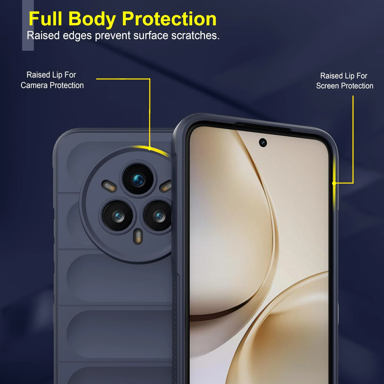 DL3 Mobilak Flexible Silicone and TPU Protective Case with Camera Protection for realme 14 Pro Plus 5G - Blue