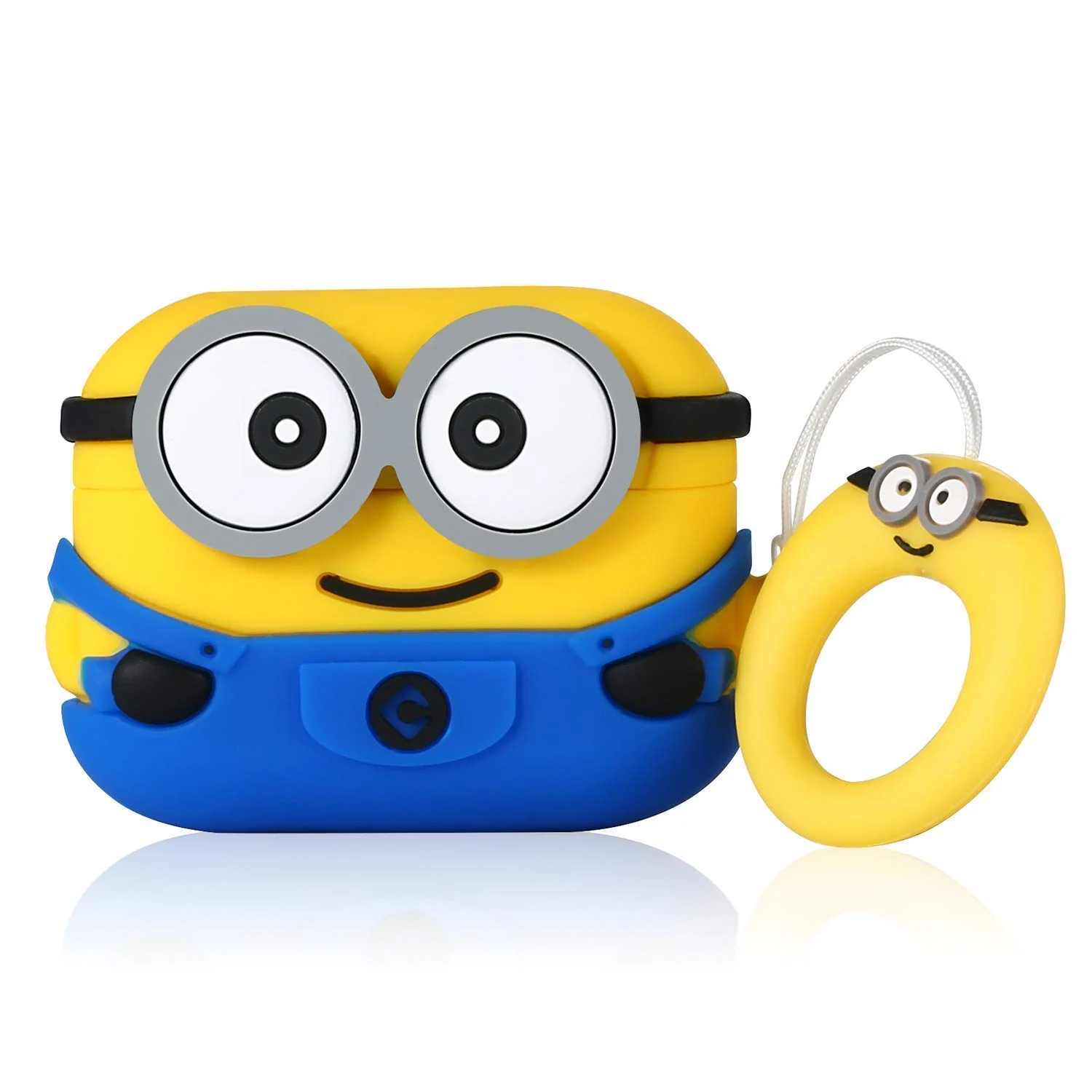 DL3 Mobilak For AirPods Pro Case Soft Silicone Shockproof Cover for Apple AirPods Pro, New 3D Cute Cartoon Creative Fun Case Skin with Keychain Design for AirPods Pro Case 2019 (Minions Yellow)