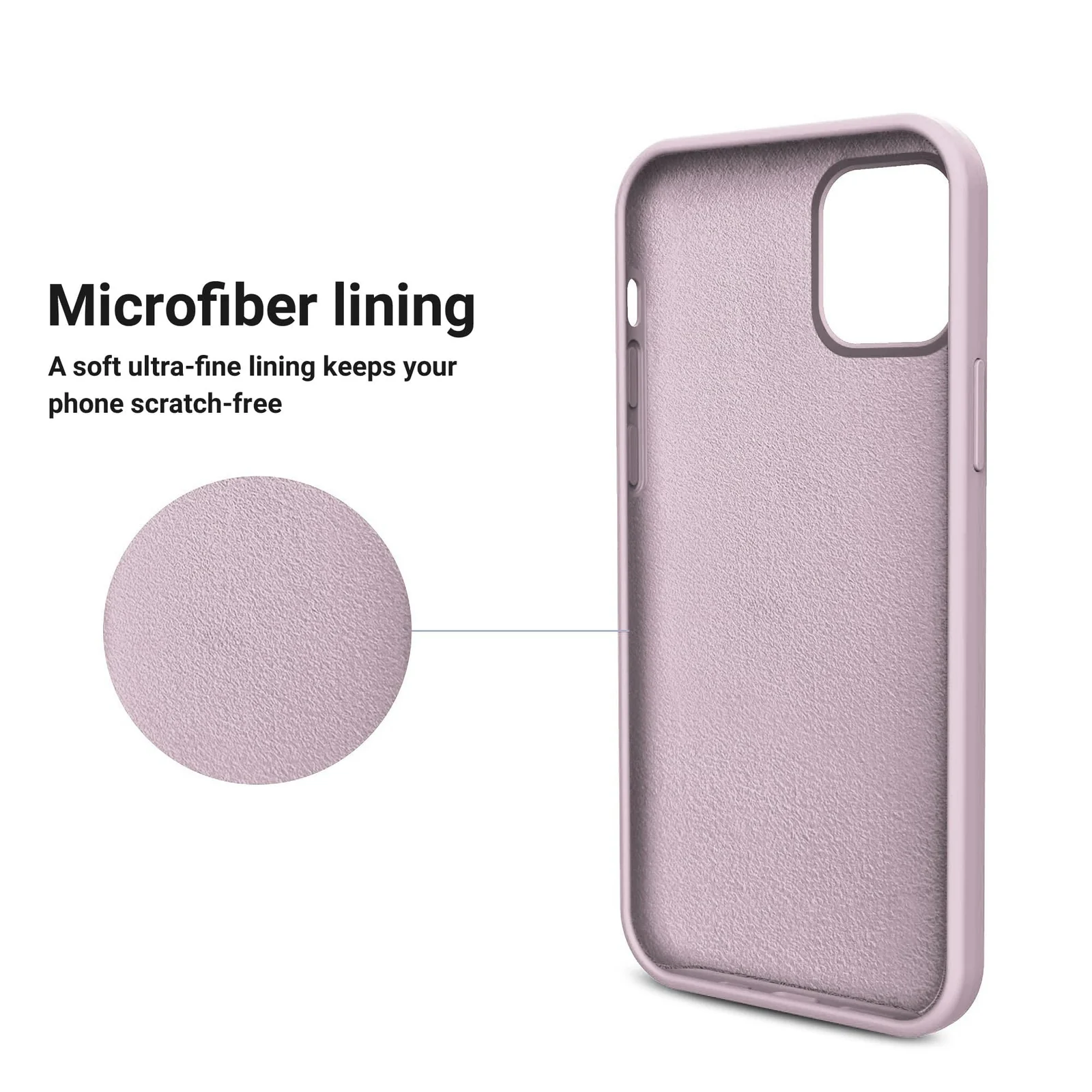 DL3 Mobilak Liquid Silicone Protective Case for iPhone 15 Pro Max with Camera Protection and Microfiber Lining - Light Pink