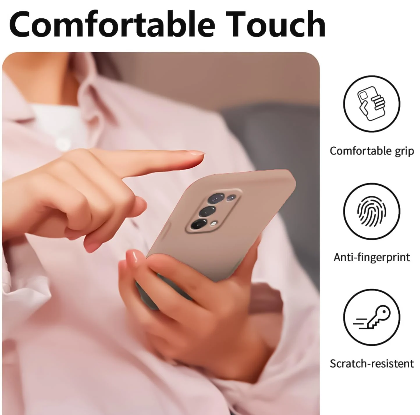 DL3 Mobilak Liquid Silicone Protective Case with Soft Microfiber Lining with Full Camera Protection for realme 7 Pro - Light Orange