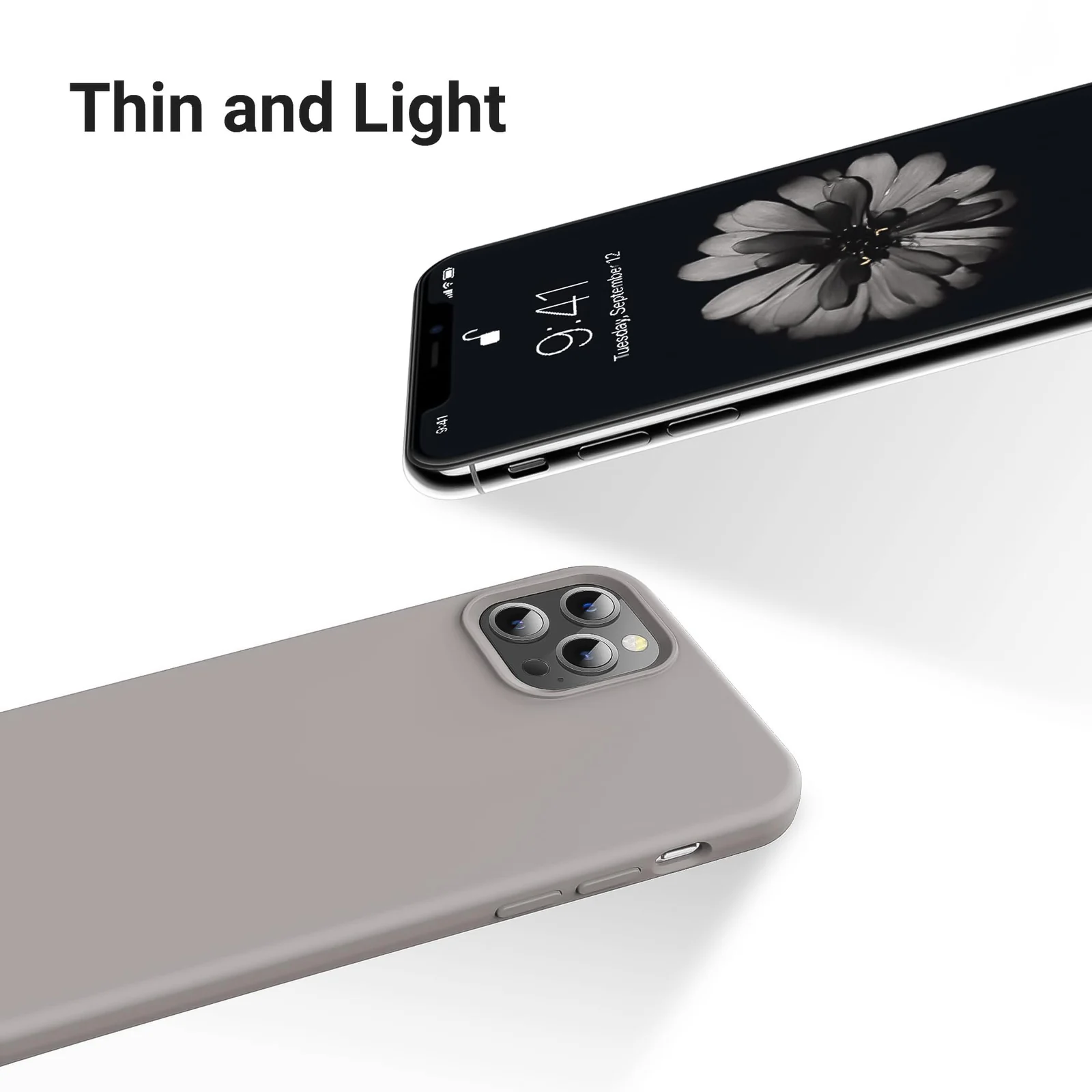 DL3 Mobilak Liquid Silicone Case for iPhone 11 Pro Max (6.5 Inch), Shock-absorbing protection, Scratch-resistant surface, Soft microfiber lining - Stone 2