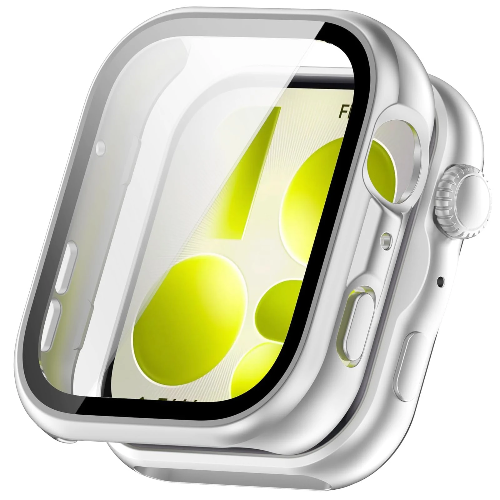 DL3 MOBILAK Full-Coverage Watch Case with Tempered Glass for Huawei Watch Fit 5, Silver