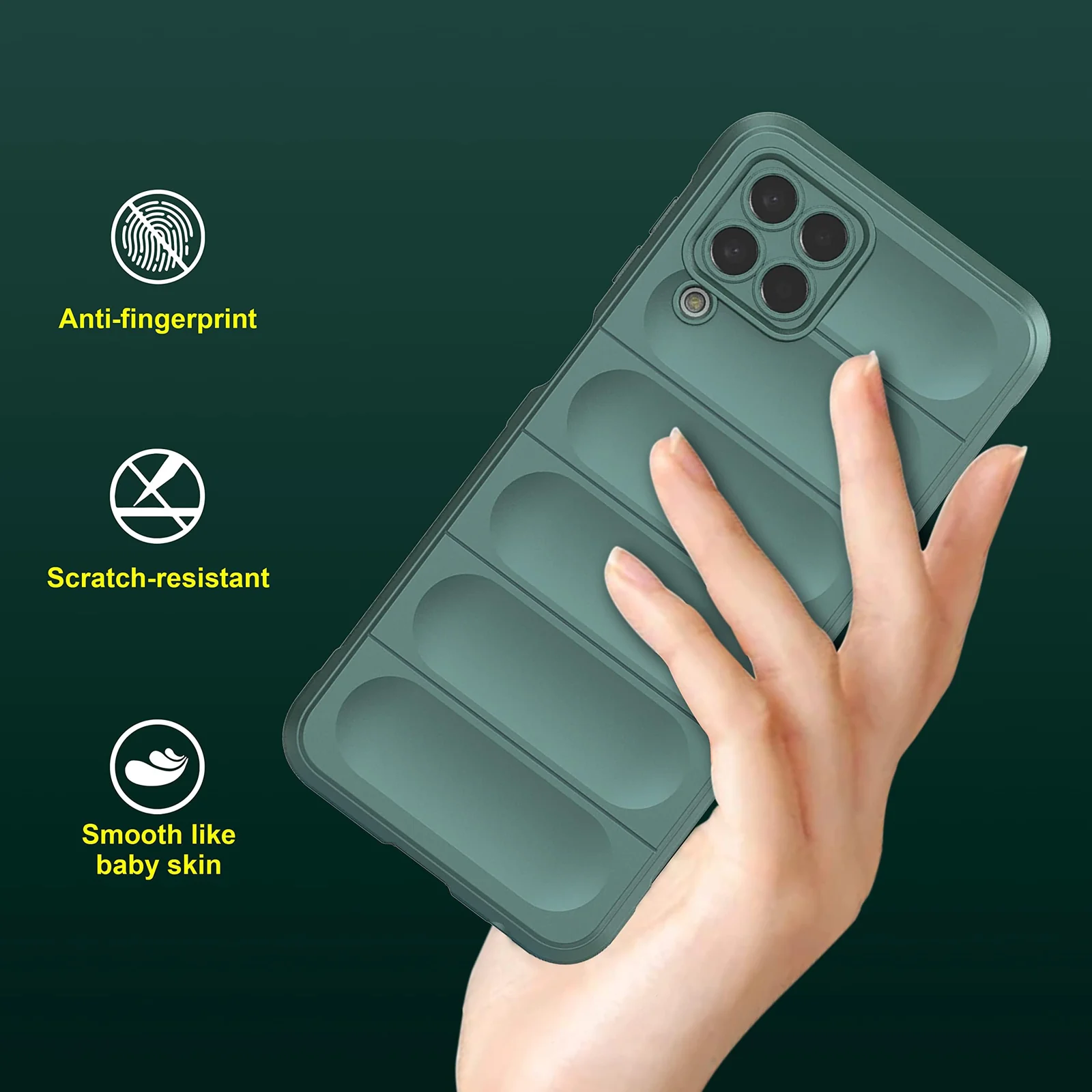 DL3 Mobilak Flexible Silicone and TPU Protective Case with Camera Protection for Samsung Galaxy M33 5G - Green