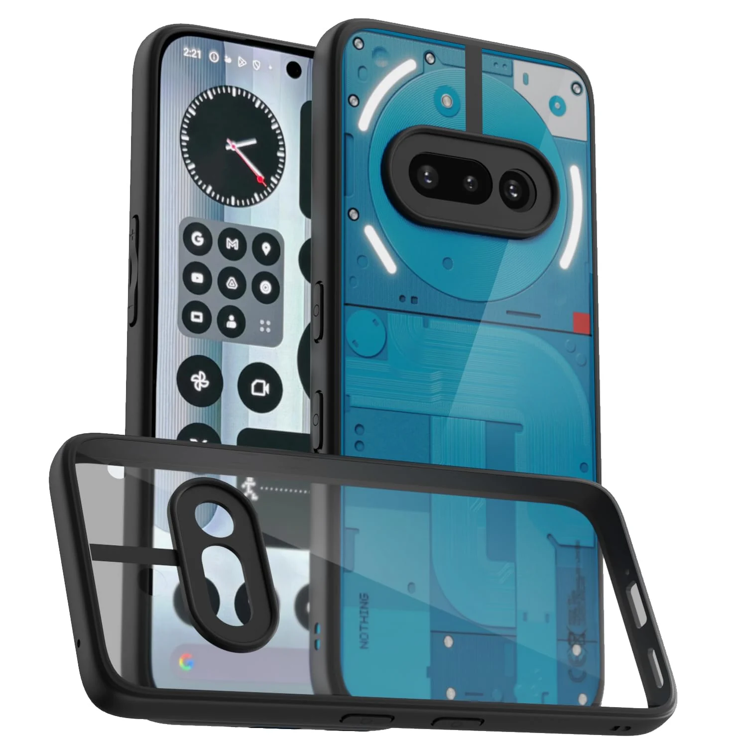 DL3 Mobilak Clear TPU Case for Nothing Phone 3A, Camera protection, Shock-absorbing protection, Scratch-resistant surface - Black