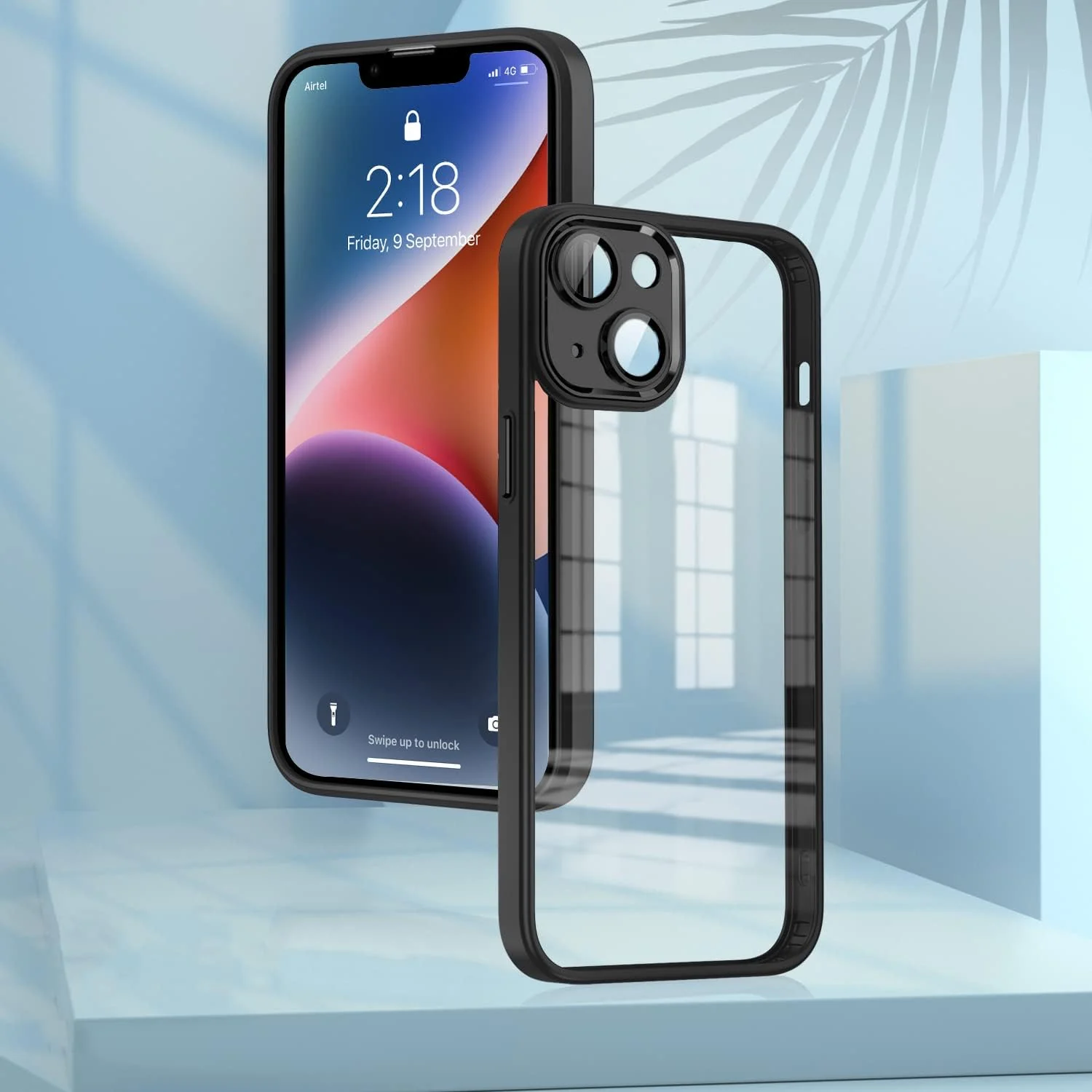 DL3 Mobilak TPU Protective Case for iPhone 14 6.1-Inch, Shock-absorbing protection, Scratch-resistant surface, Raised edges around the screen and camera - A.Black