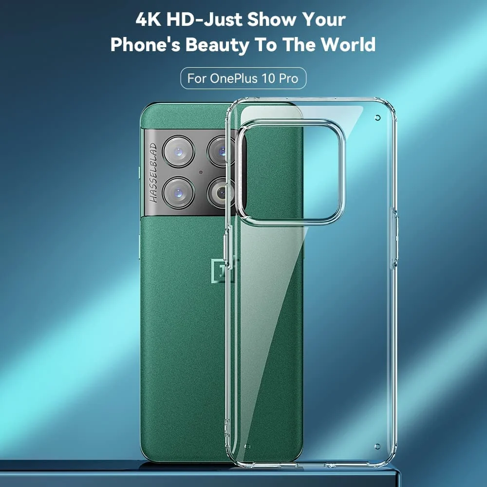 DL3 Mobilak Case Compatible with OnePlus 10 Pro 5G (2022) Case Crystal Soft TPU Gel Case Flexible Silicone Anti-Scratch Camera Protection TPU Cover - Clear
