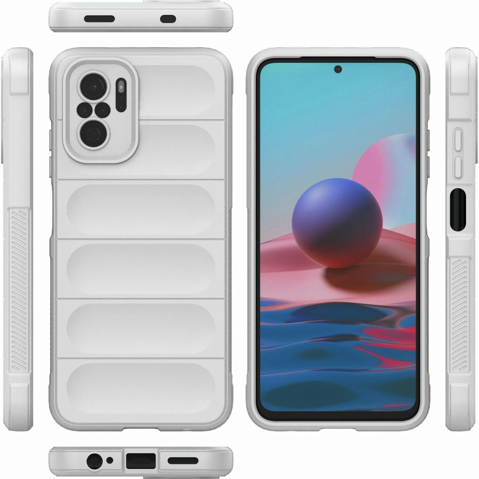 DL3 Mobilak Flexible Silicone and TPU Protective Case with Camera Protection for Xiaomi Redmi Note 10 4G / Note 10S - White