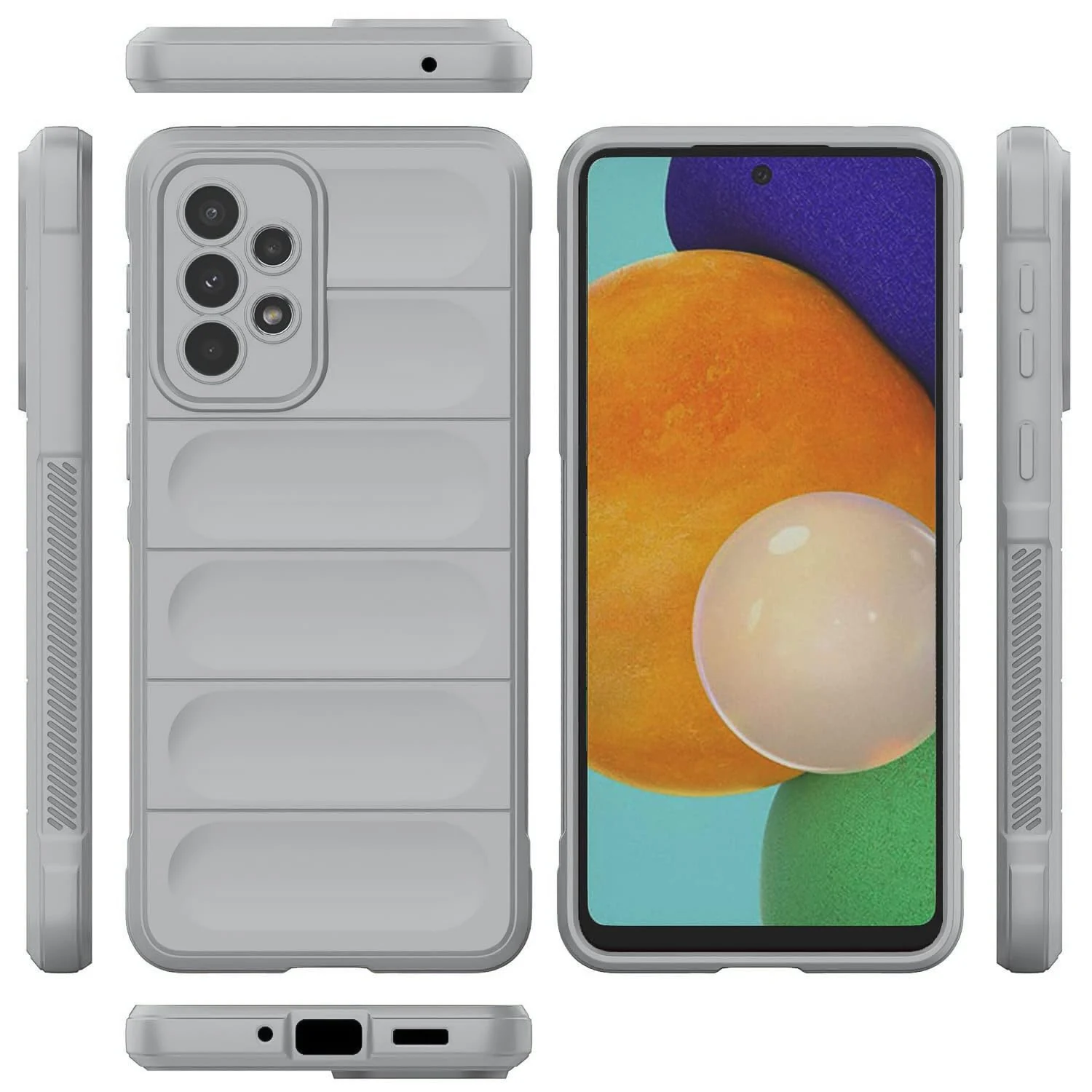 DL3 Mobilak Flexible Silicone and TPU Protective Case with Camera Protection for Samsung Galaxy A33 5G - Gray