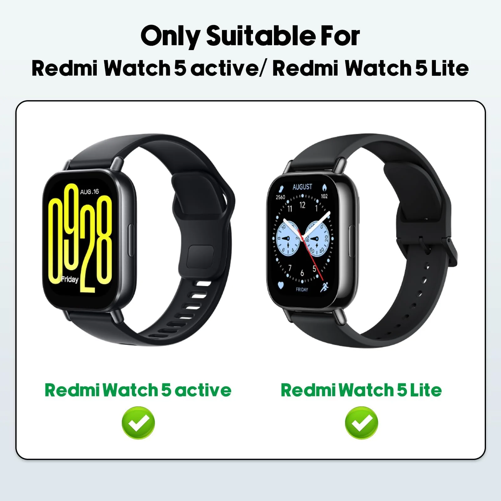 DL3 Mobilak Straps Compatible with Xiaomi Redmi Watch 5 Active/Redmi Watch 5 Lite Bracelet, 22mm Soft Silicone Replacement Band Sports Strap Wristbands [Wear-resistant] [breathable] - Gray