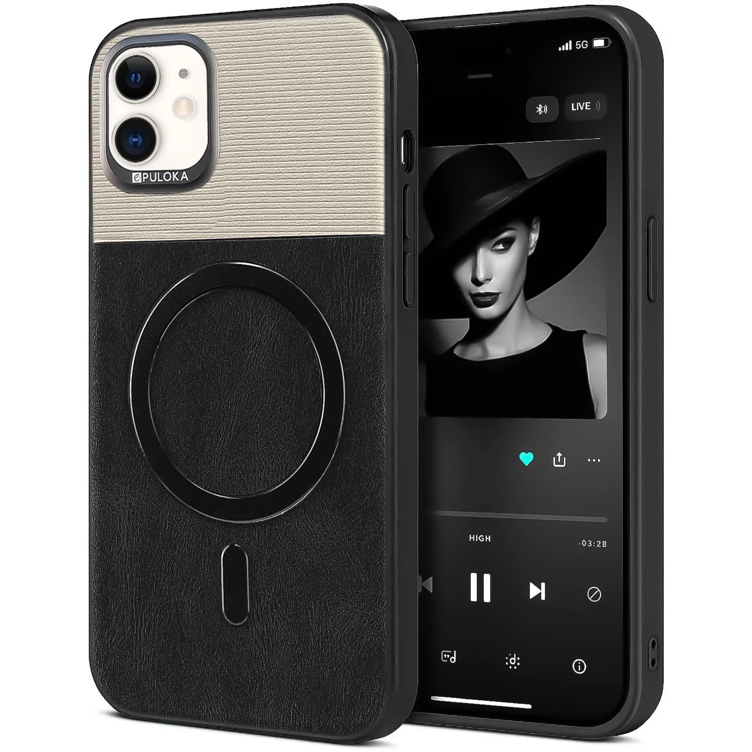 DL3 Mobilak Leather Wallet Case with Card Slot for iPhone 11 (6.1-Inch) with Camera Protection and MagSafe Compatibility