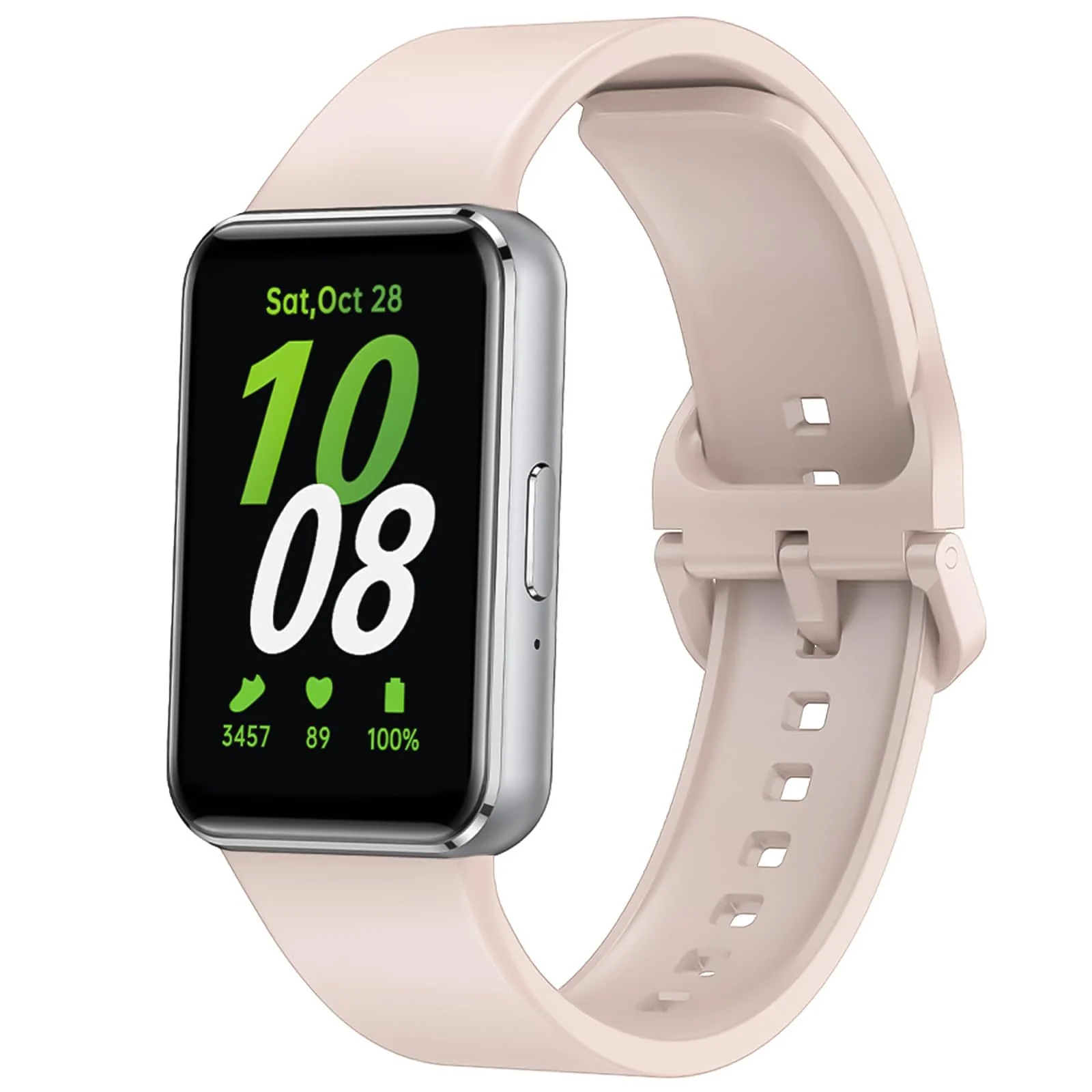 DL3 MOBILAK Silicone Bracelet for Samsung Galaxy Fit 3 Strap, Soft Silicone Sport Replacement Strap For Women/Men, Adjustable Waterproof Sports Band - Pink