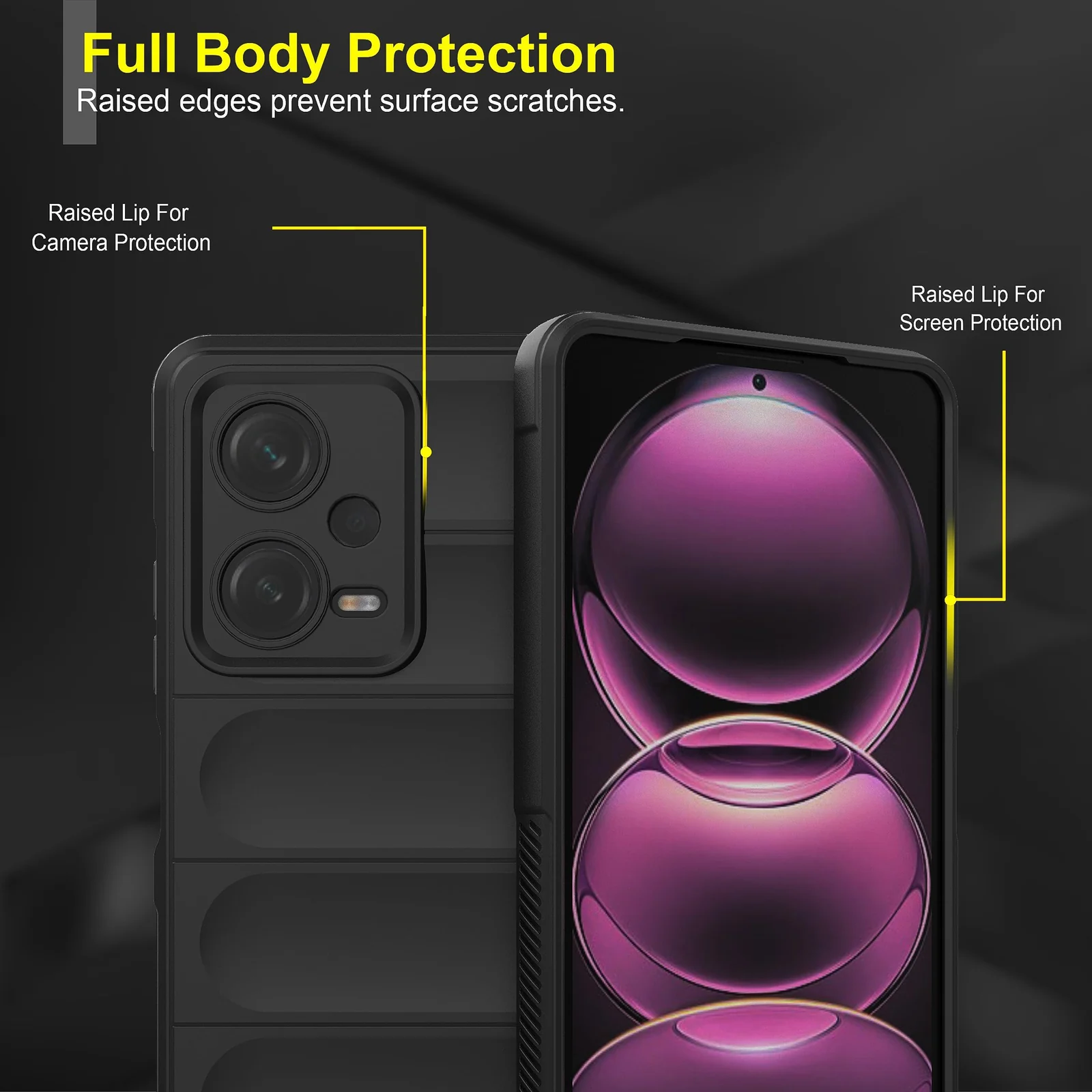 DL3 Mobilak Rugged Protective Case for Xiaomi Redmi Note 12 5G / Poco X5 5G, Camera protection, Shock-absorbing protection, Non-slip grip - Black