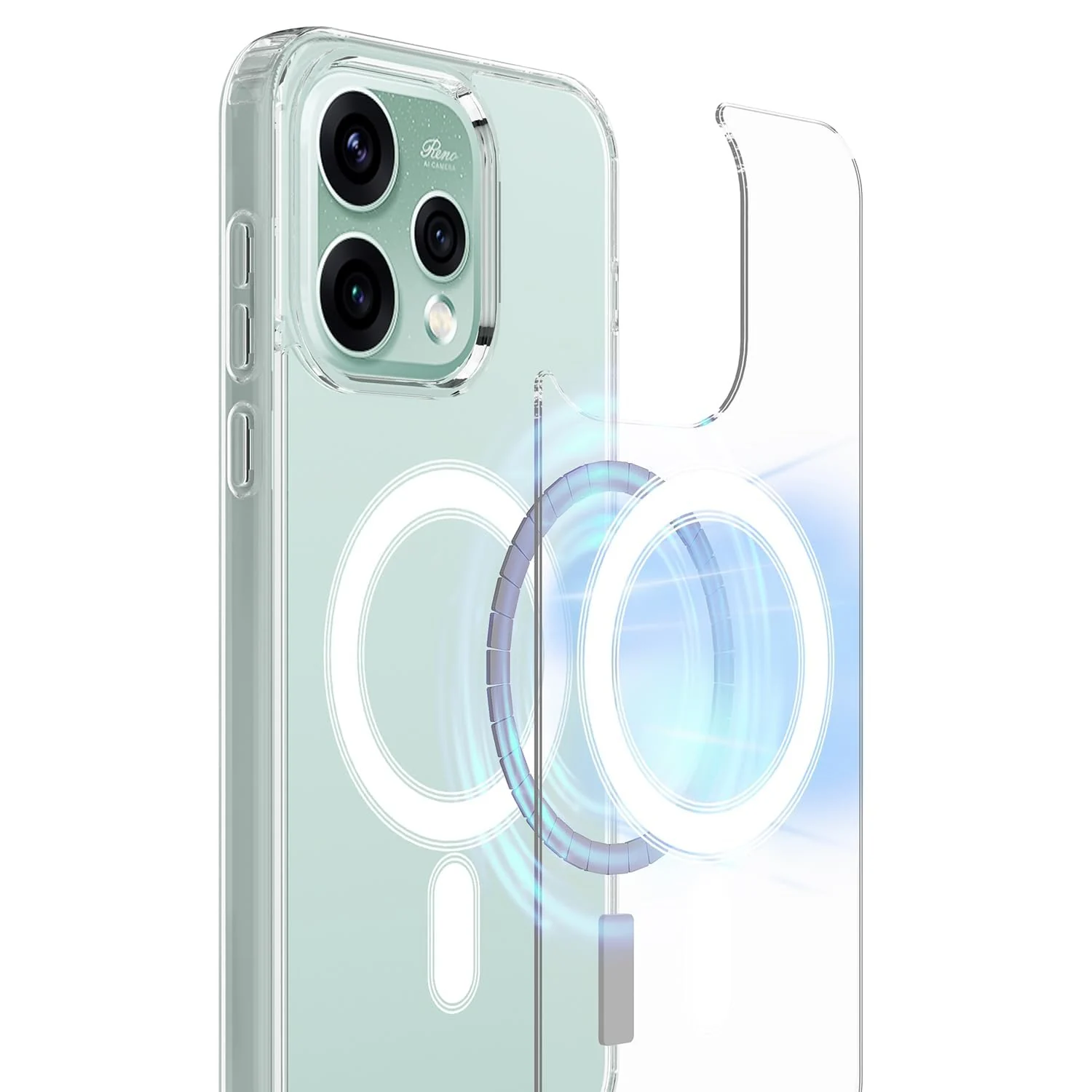 MOBIGON Slim Magnetic MagSafe-Compatible Phone Case for OPPO Reno 15 5G, Clear