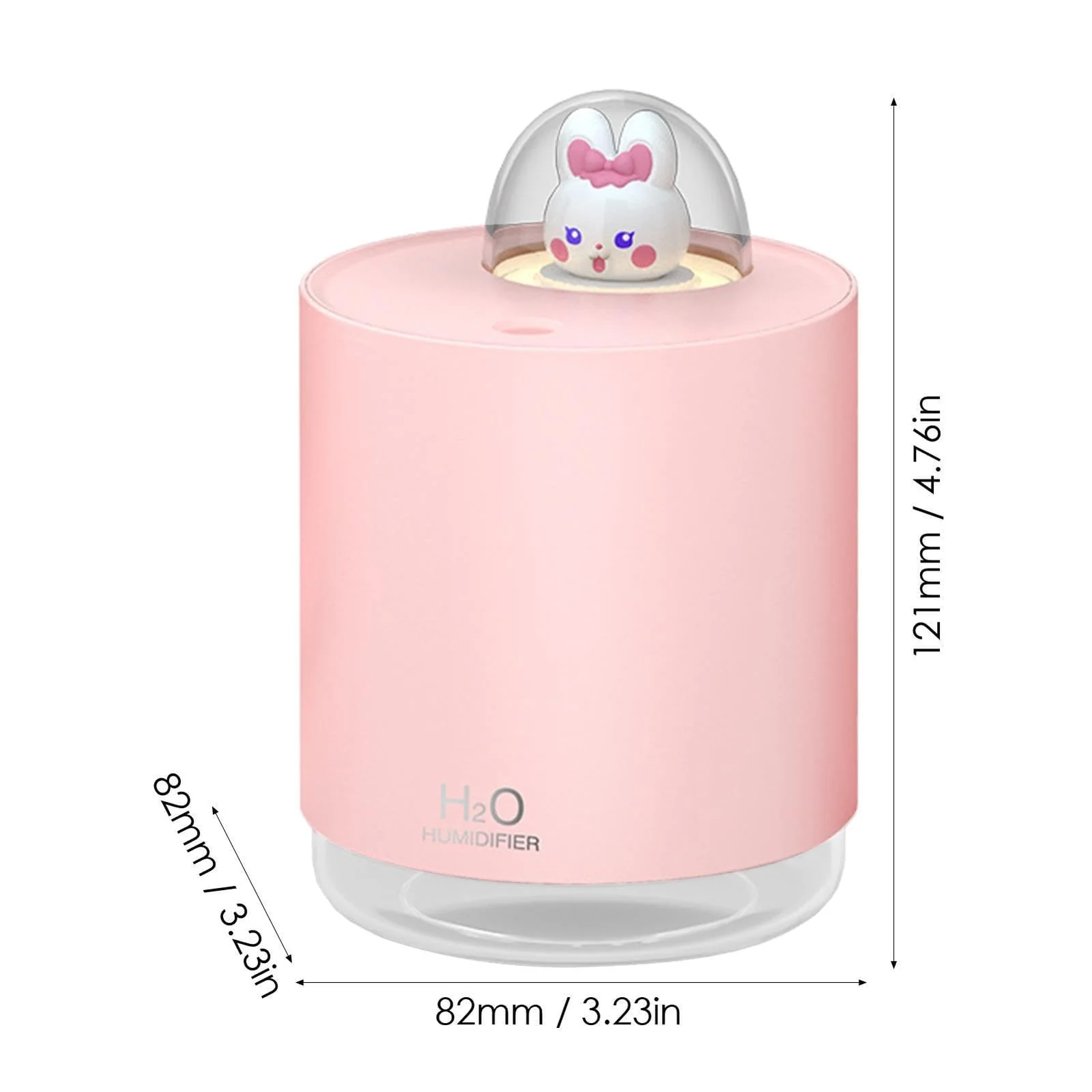 Mobigon Wood Cool Mist Ultrasonic Humidifier for Room Moisture, Aroma Diffuser for Home, 300ml Essential Oil Diffuser with 7 Colorful Night Light, Auto Shut-Off, Home, Office, car - C.Pink