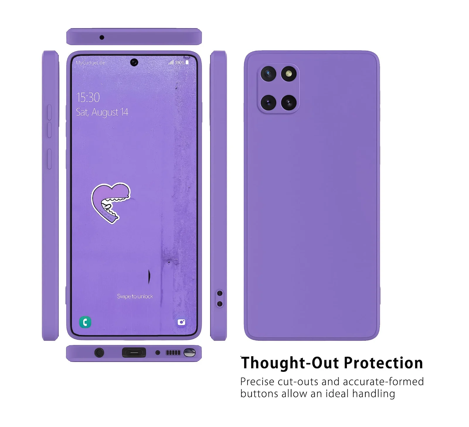 DL3 Mobilak Liquid Silicone Case for Samsung Galaxy Note 10 Lite, Shock-absorbing protection, Scratch-resistant surface, Soft microfiber lining - Light Purple