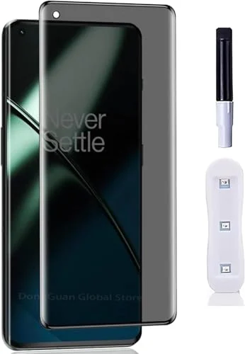 DL3 Mobilak Screen Protector for OnePlus 9 Pro Glass Fingerprint Reader Support 3D Curved Antiii-Spy Tempered Glass Screen Protector - Privacy