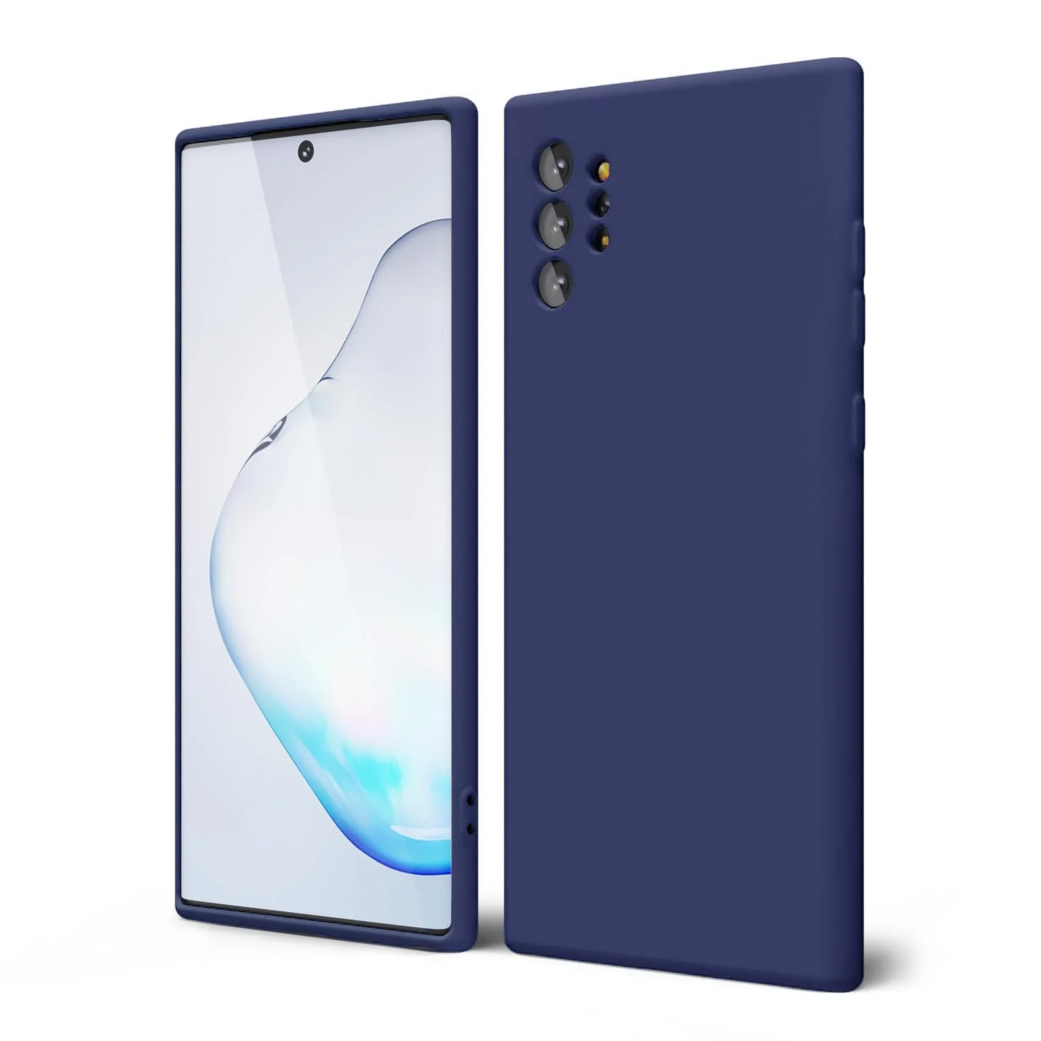 DL3 Mobilak Liquid Silicone Protective Case for Samsung Galaxy Note10 Plus with Microfiber Lining and Shockproof Design - Blue 2