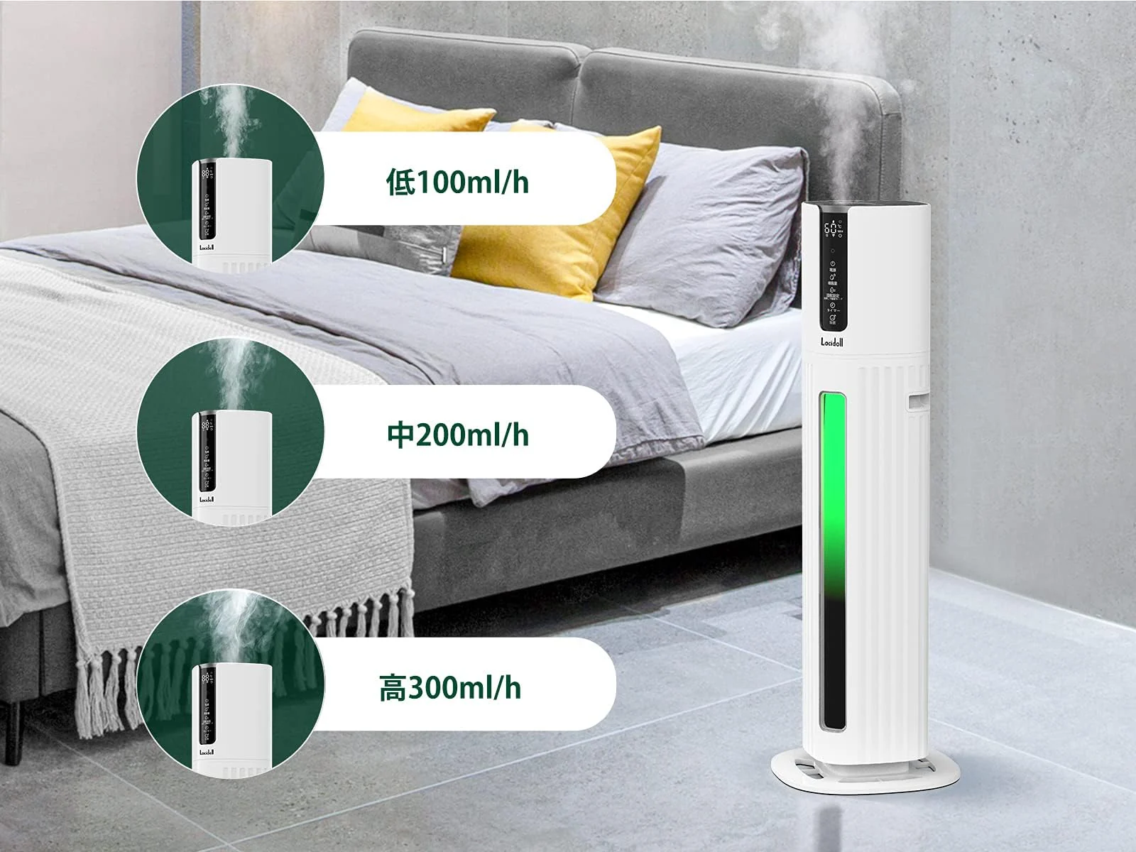 Mobigon Humidifiers for Bedroom Large Room - 8L Air Humidifier Large Room with Essential Oil Diffuser, Top Fill Cool Mist Humidifier for Home Bedroom Baby Nursery Whole House Office Plant - White Black