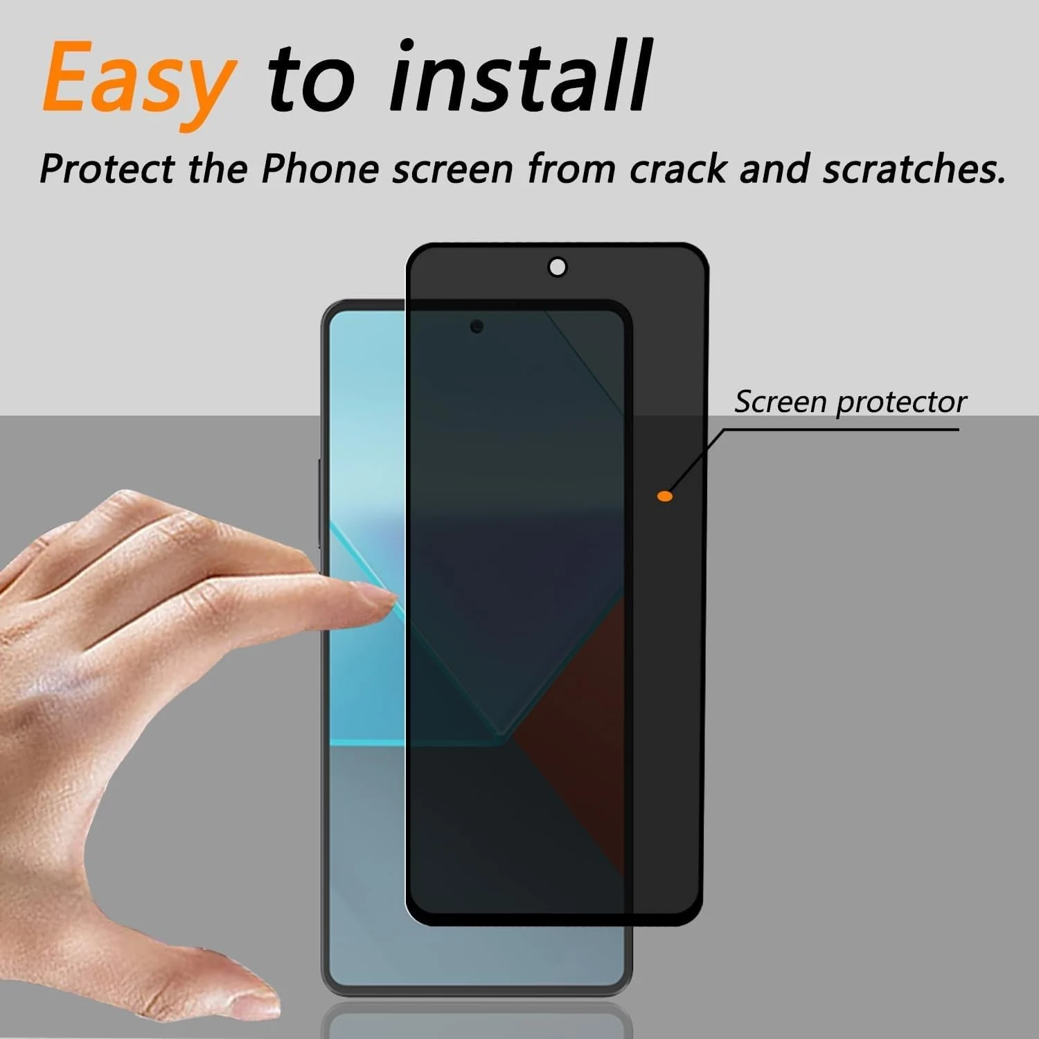 DL3 Mobilak Privacy Full Glass Screen Protector For Xiaomi Redmi Note 13 Pro - Black