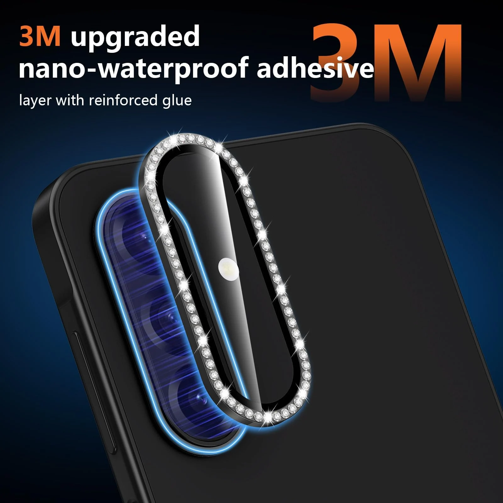 DL3 Mobilak Camera Lens Protector for Samsung Galaxy A17 5G/4G Accessories, 9H Tempered Glass Metal Individual Ring Camera Cover Screen Protector, Case Friendly, Anti Scratch - Diamond Black