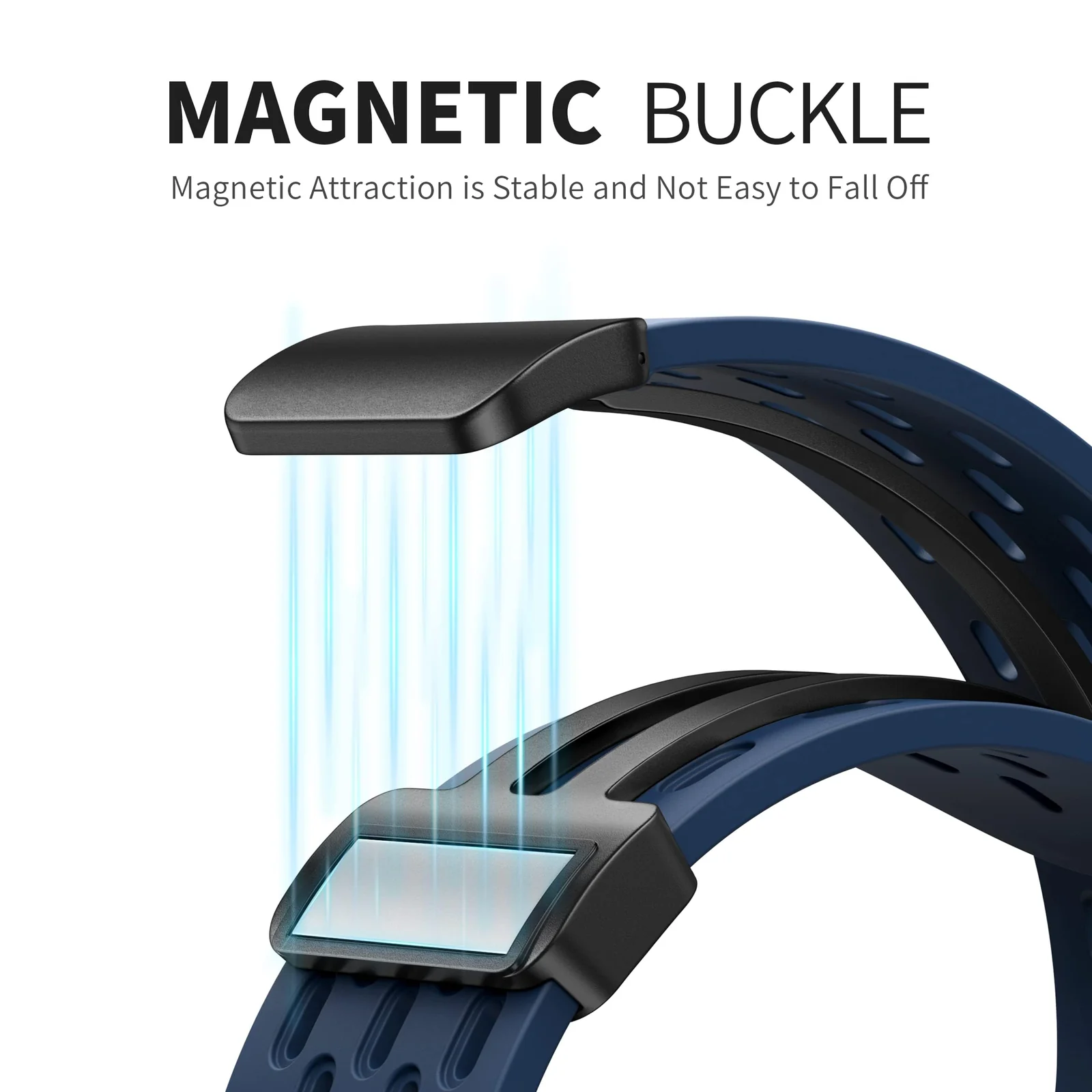 DL3 Mobilak Magnetic Bands for Apple Watch Band 49mm 46mm 45mm 44mm 42mm, Soft Silicone Magnetic Buckle Breathable Sport Watch Strap for iWatch Ultra2 Ultra SE SE2 Series 10 9 8 7 6 5 4 3 2 1 - Navy Blue