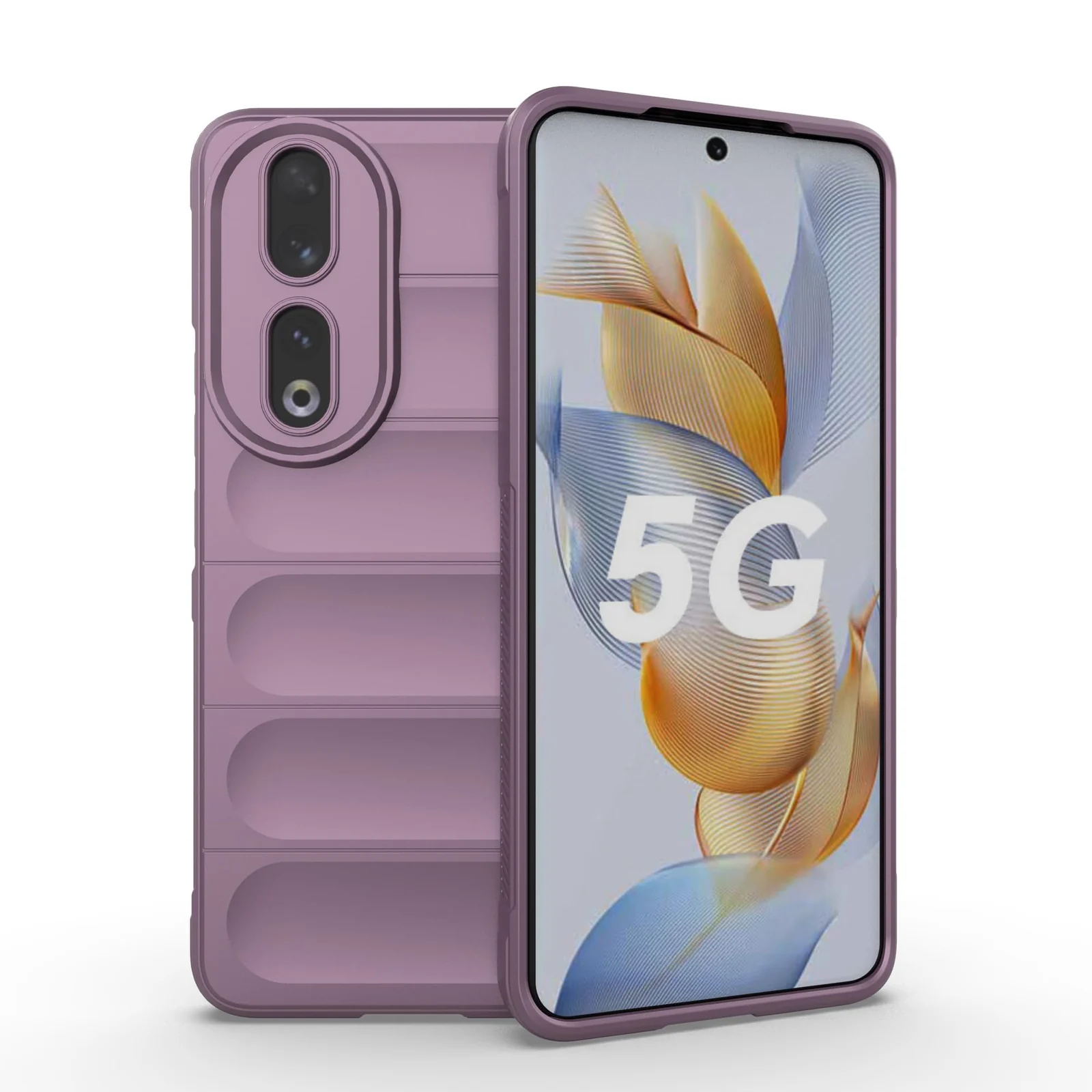 DL3 Mobilak Soft Silicone Protective Case for Honor 90 with Camera Protection and Shockproof Design - Purple