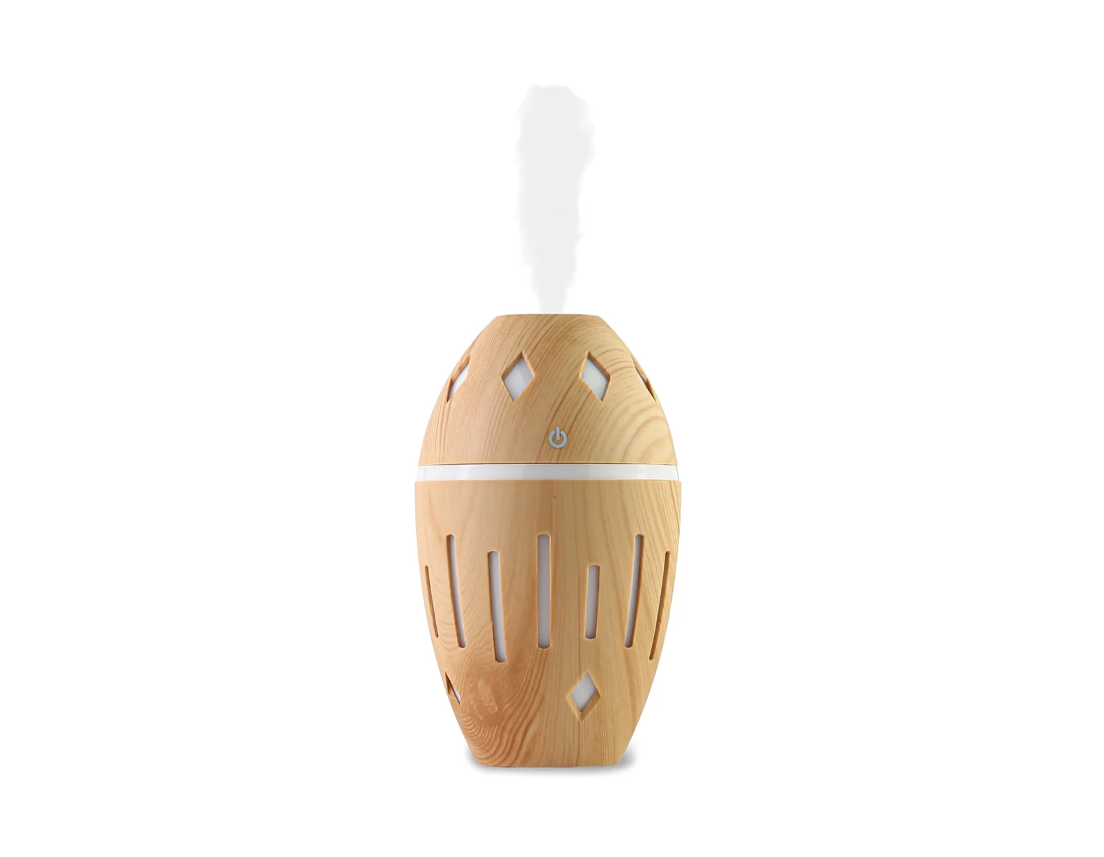 mobigon Wood Cool Mist Ultrasonic Humidifier for Room Moisture, Aroma Diffuser for Home, 300ml Essential Oil Diffuser with 7 Colorful Night Light, Auto Shut-Off, Home, Office, car (White)