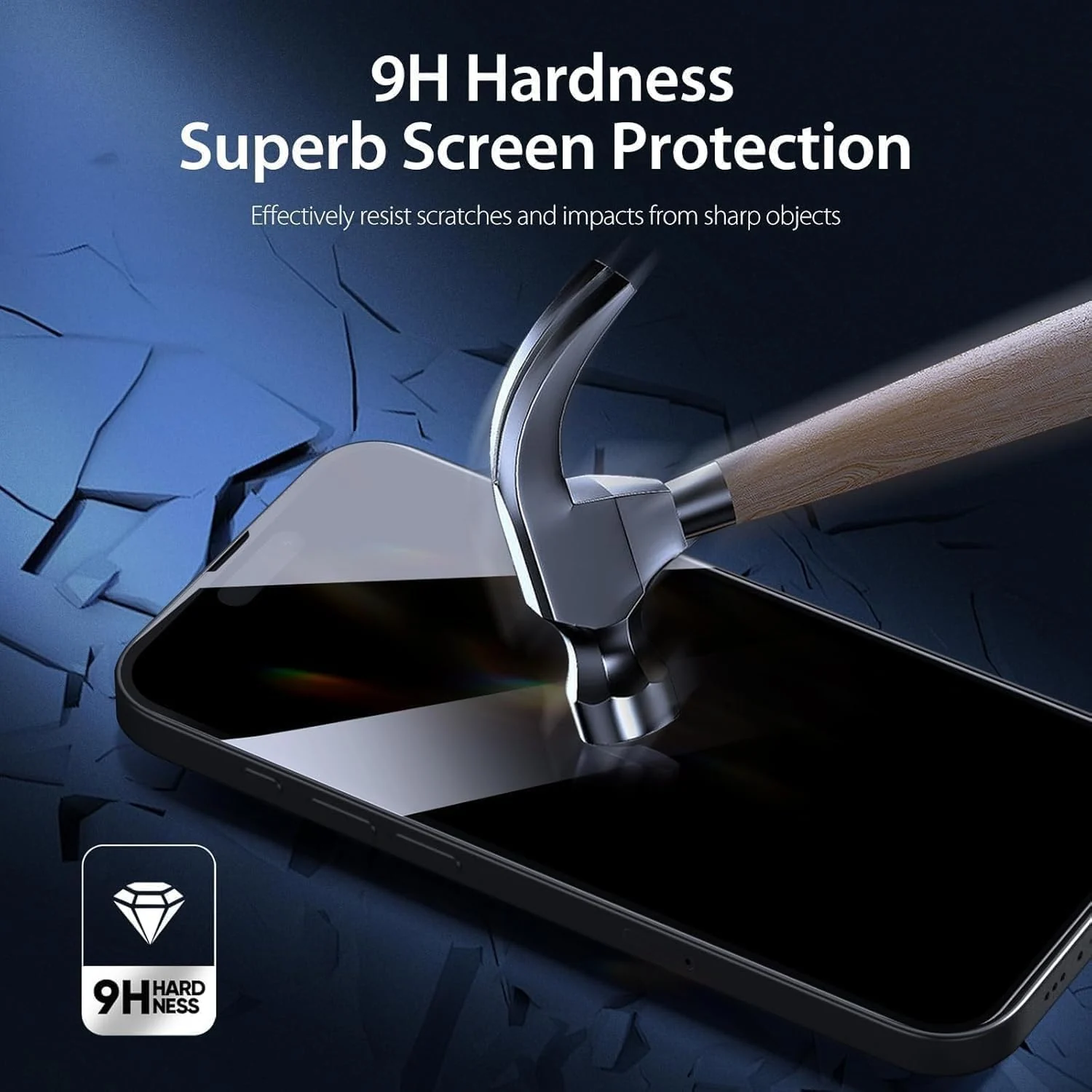 DL3 Mobilak iPhone 14 Pro Max Privacy Screen Protector, Anti-Spy 9H Hardness Tempered Glass Film [Case Friendly] [Bubble Free] - Black