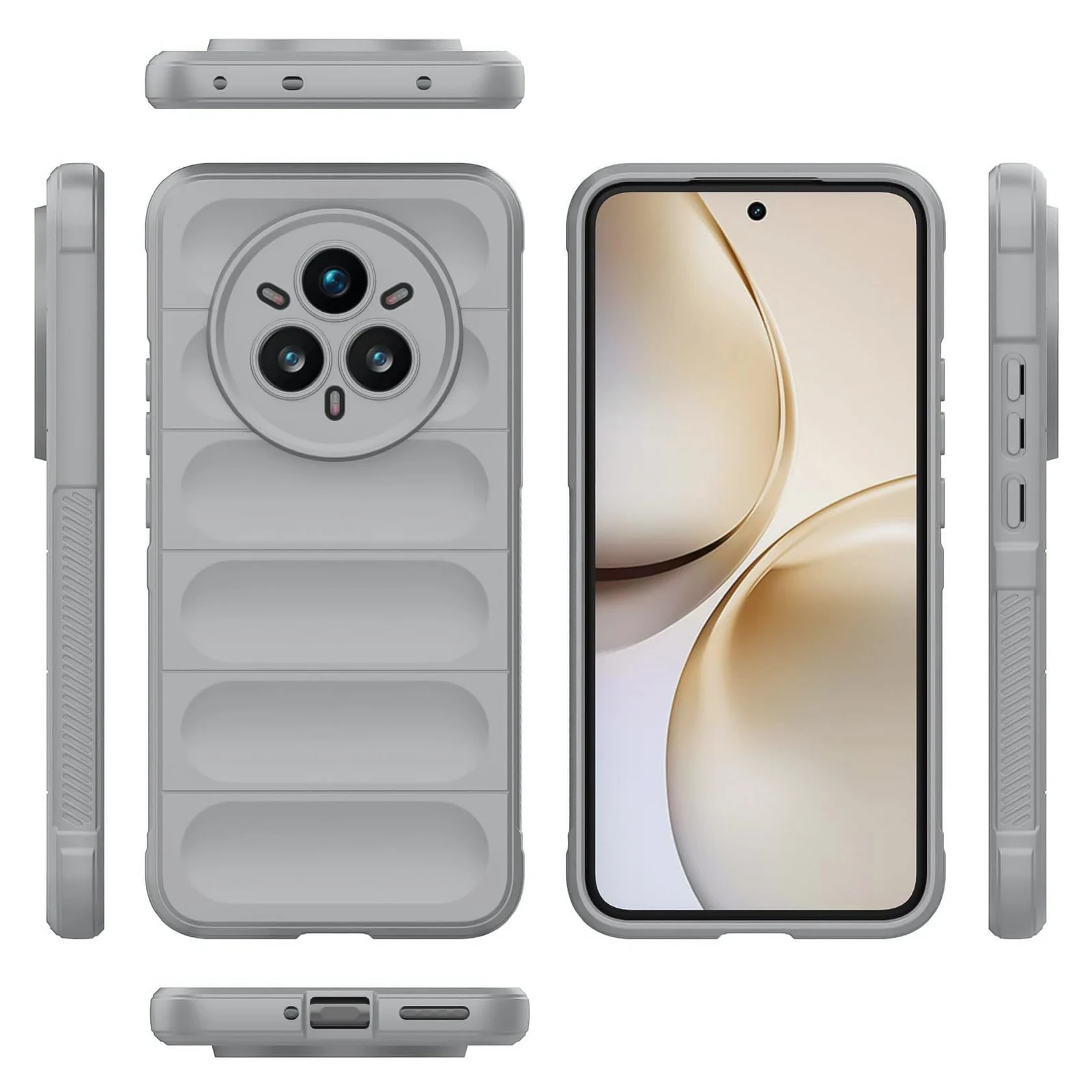 DL3 Mobilak Flexible Silicone and TPU Protective Case with Camera Protection for realme 14 Pro Plus 5G - Gray