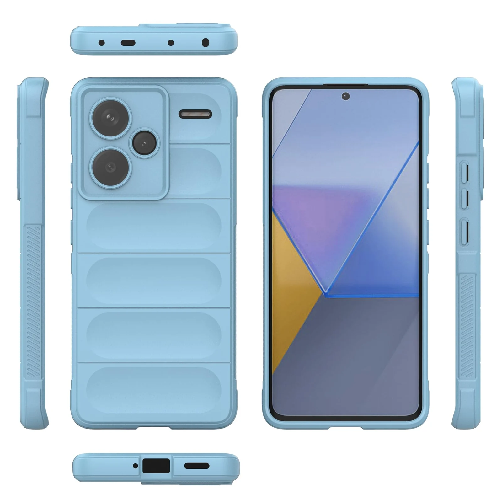DL3 Mobilak Flexible Silicone and TPU Protective Case with Camera Protection for Xiaomi Redmi Note 13 Pro Plus 5G - Baby Blue