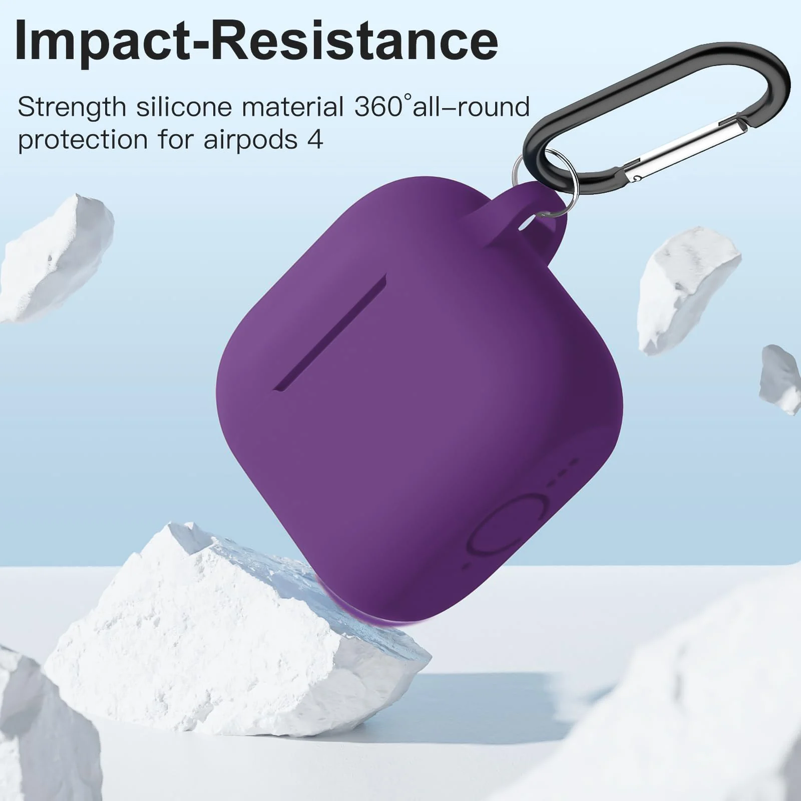 DL3 Mobilak Compatible with AirPods 4 Case (2024), Soft Silicone Full Protective Case Cover with Keychain, For Apple AirPods 4th Generation for Women Men - Violet