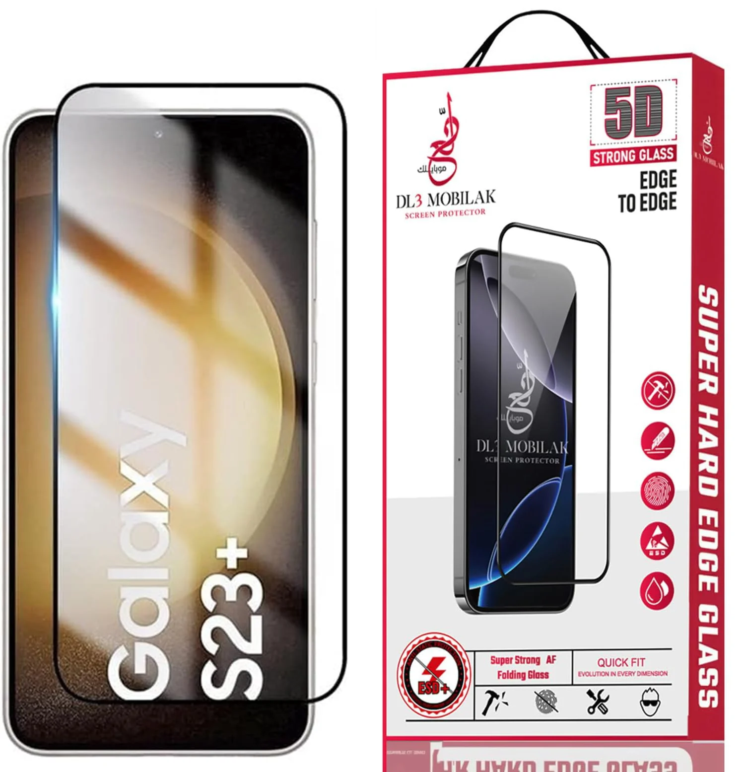 DL3 Mobilak Screen Protector for Samsung Galaxy S23 Plus, Tempered Glass Screen Saver Premium HD Protective, Scratch Resistant, NO-Bubble, 9H Hardness, Full Coverage Film - Clear