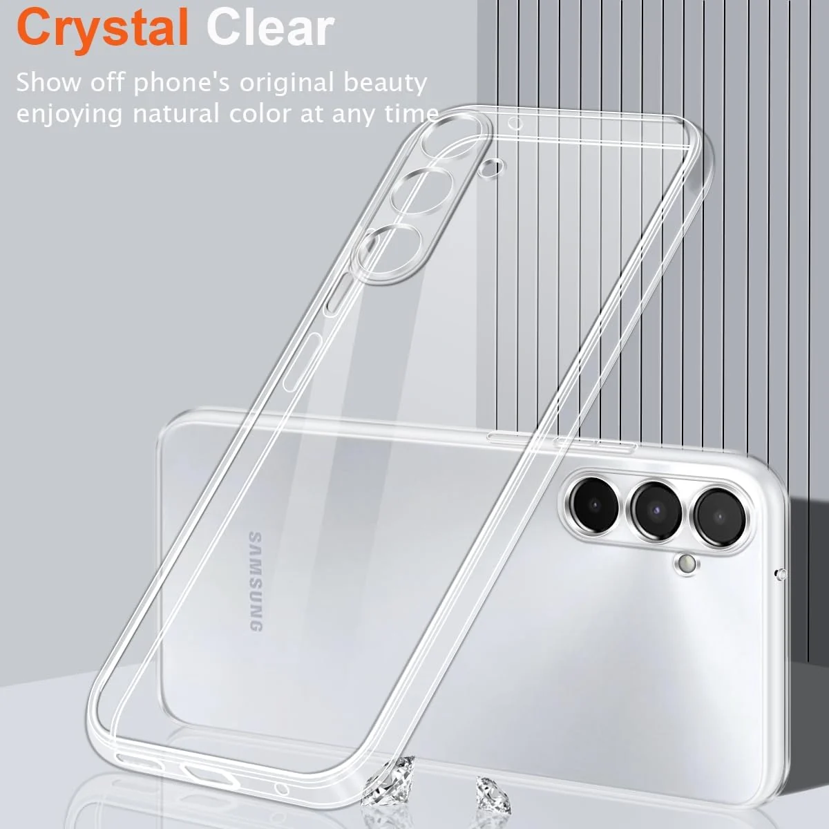 DL3 Mobilak Case Compatible with Samsung Galaxy A05s Case Crystal Soft TPU Gel Case Flexible Silicone Anti-Scratch Camera Protection TPU Cover - Clear