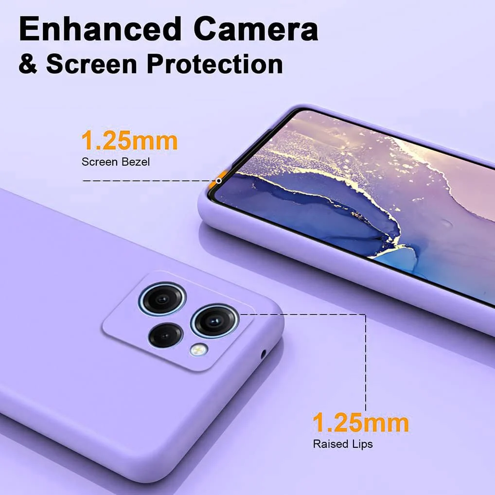 DL3 Mobilak Soft Silicone Protective Case for POCO X5 Pro 5G with Microfiber Lining and Shockproof Design - Lavender