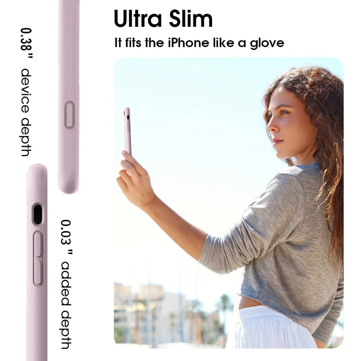 DL3 Mobilak Liquid Silicone Protective Case for iPhone 7 Plus / iPhone 8 Plus with Camera Protection and Microfiber Lining - Light Pink