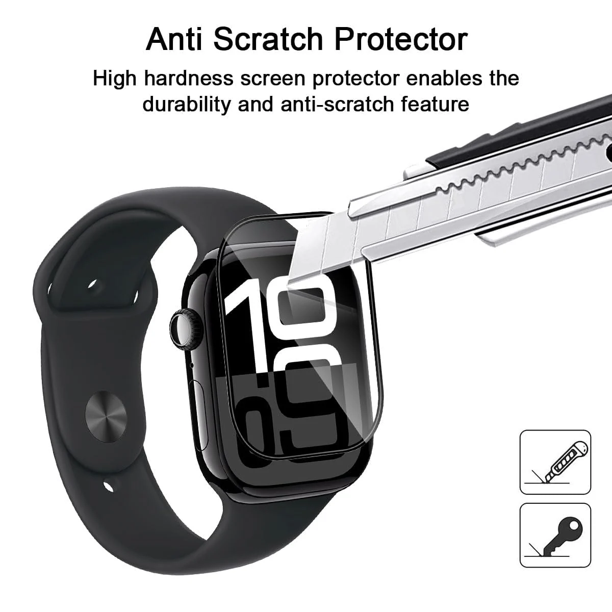 DL3 Mobilak Screen Protector For for Apple Watch Series 10 42mm, 3D Curved Soft Edge Protective Film [Anti-Scratch] [Bubble Free] [Ultra Shatterproof] [High Sensitive] (Not Glass) - Black