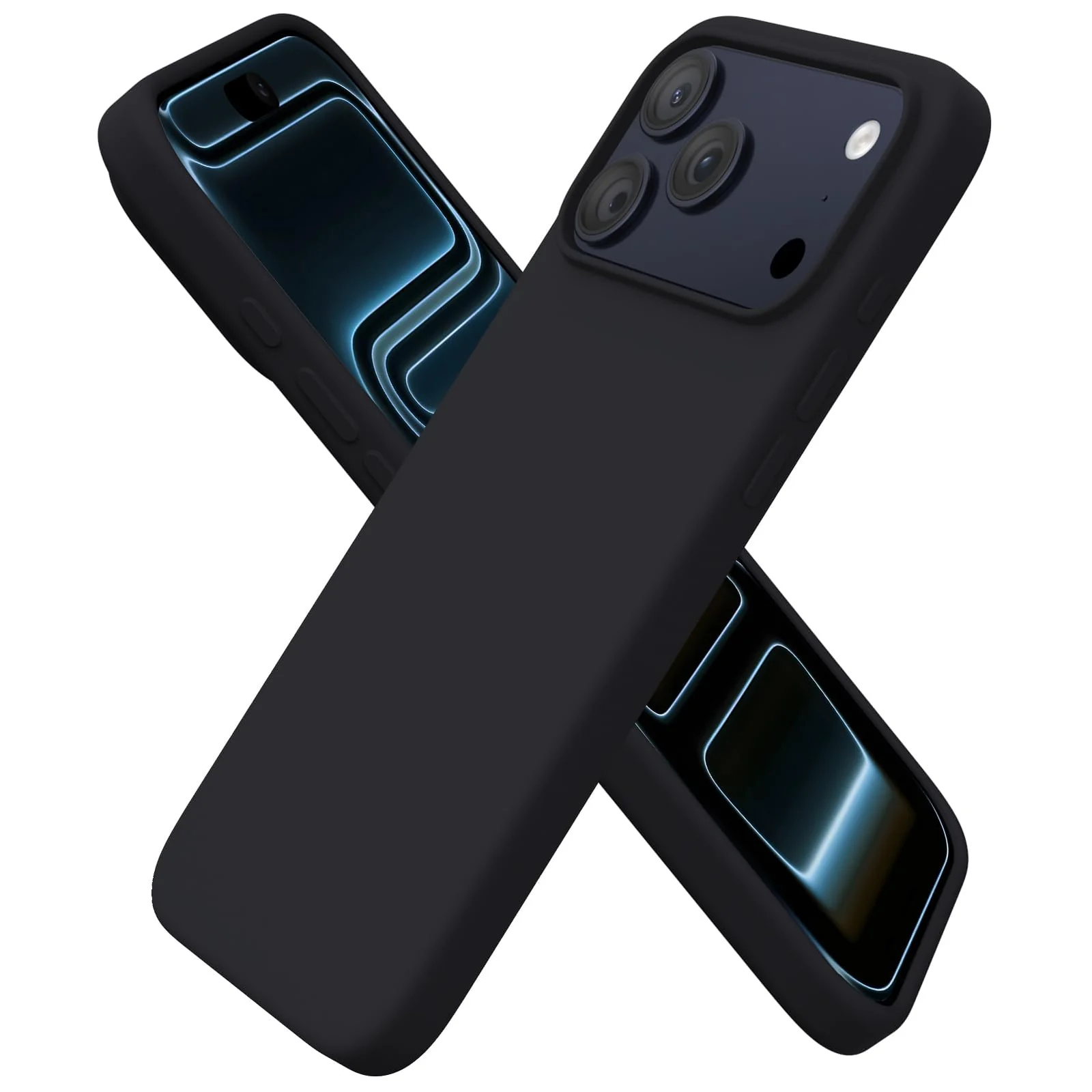 DL3 Mobilak Liquid Silicone Case for iPhone 17 Pro 6.3-Inch, Supports wireless charging, Shock-absorbing protection, Scratch-resistant surface - Black