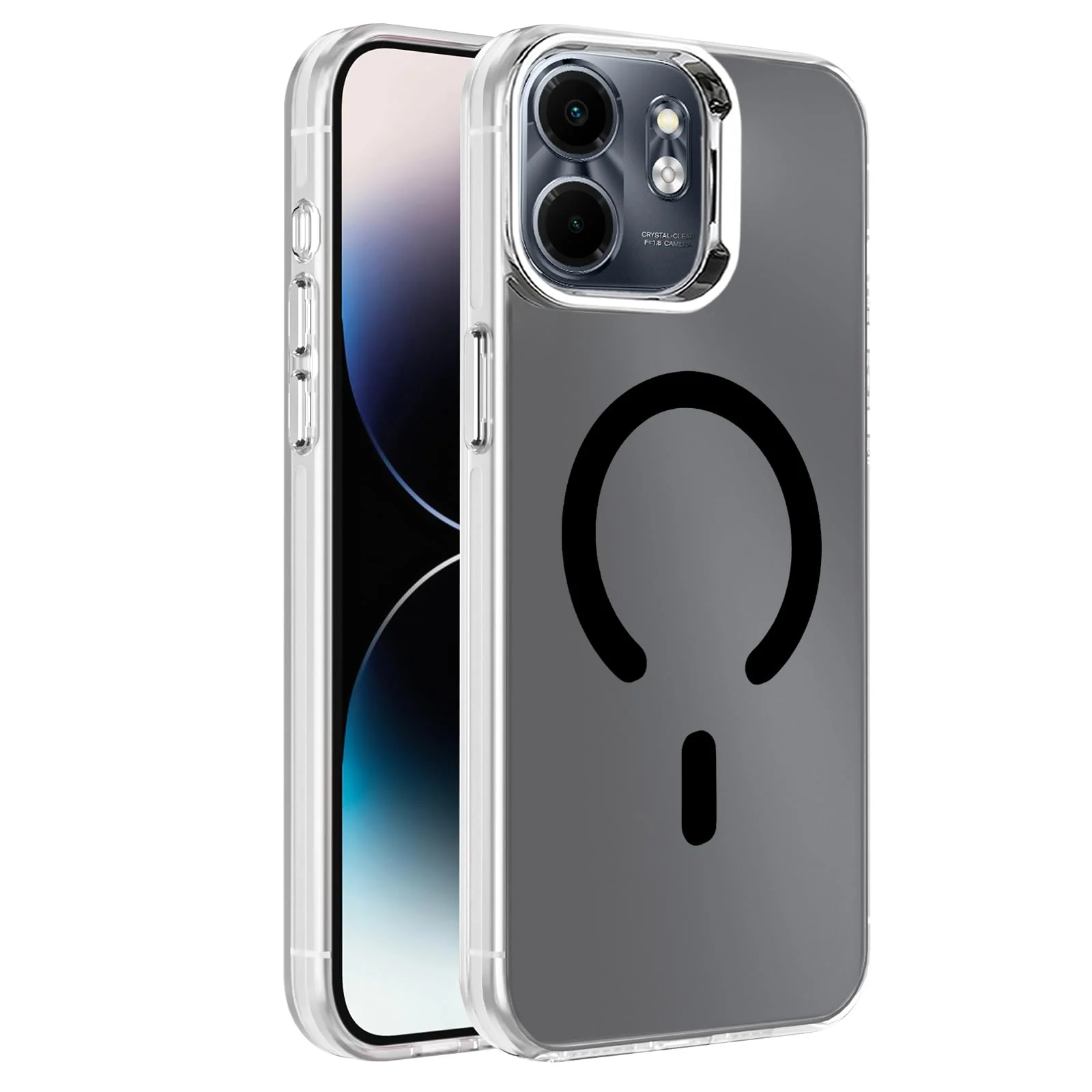 DL3 Mobilak Case for Infinix Smart 9 / Infinix Hot 50i Crystal Clear [Not Compatible with MagSafe] Soft TPU Gel Case Flexible Silicone Anti-Scratch Transparent TPU Cover - Black