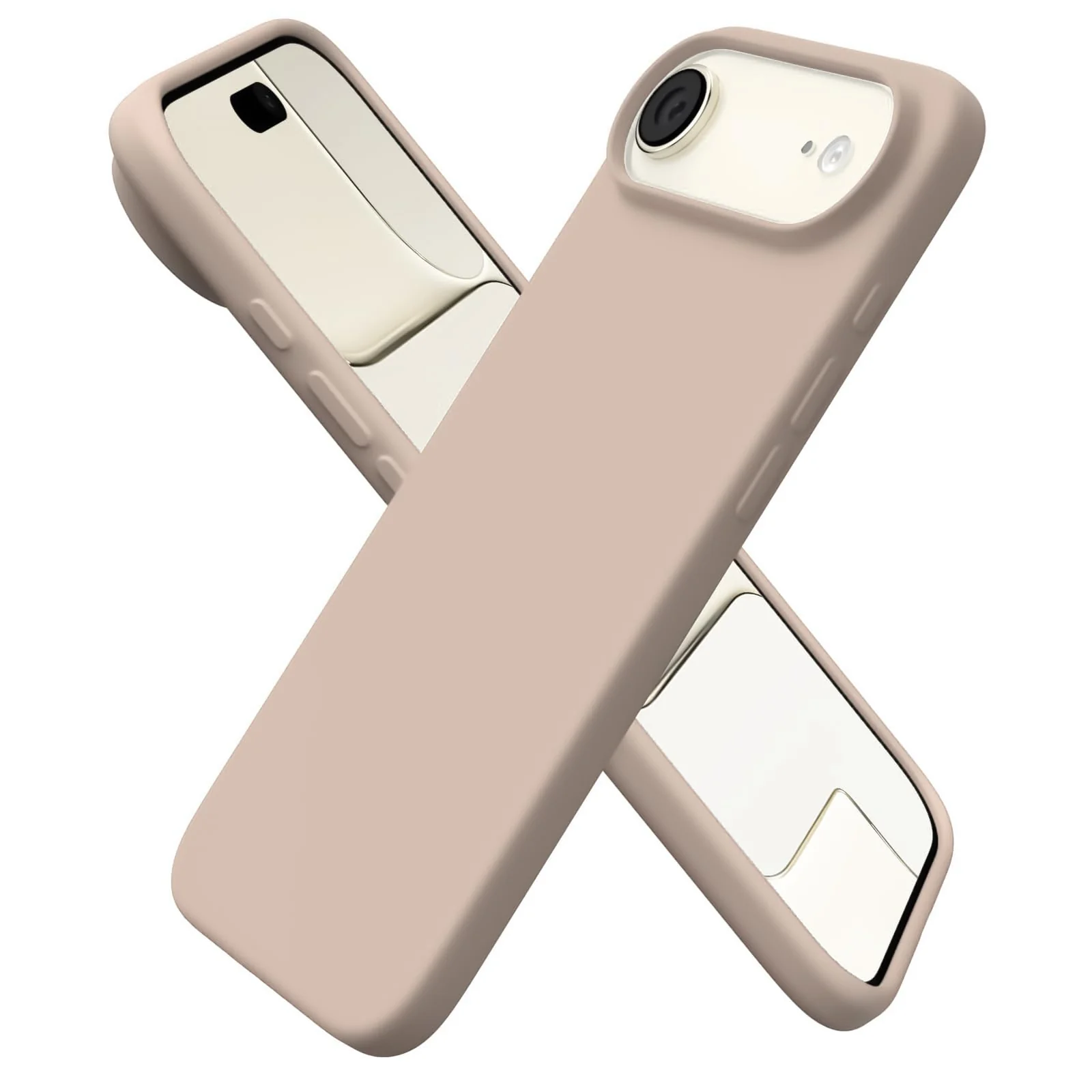 DL3 Mobilak Liquid Silicone Case for iPhone 17 Air 6.5-Inch, Supports wireless charging, Shock-absorbing protection, Scratch-resistant surface - Pink Sand