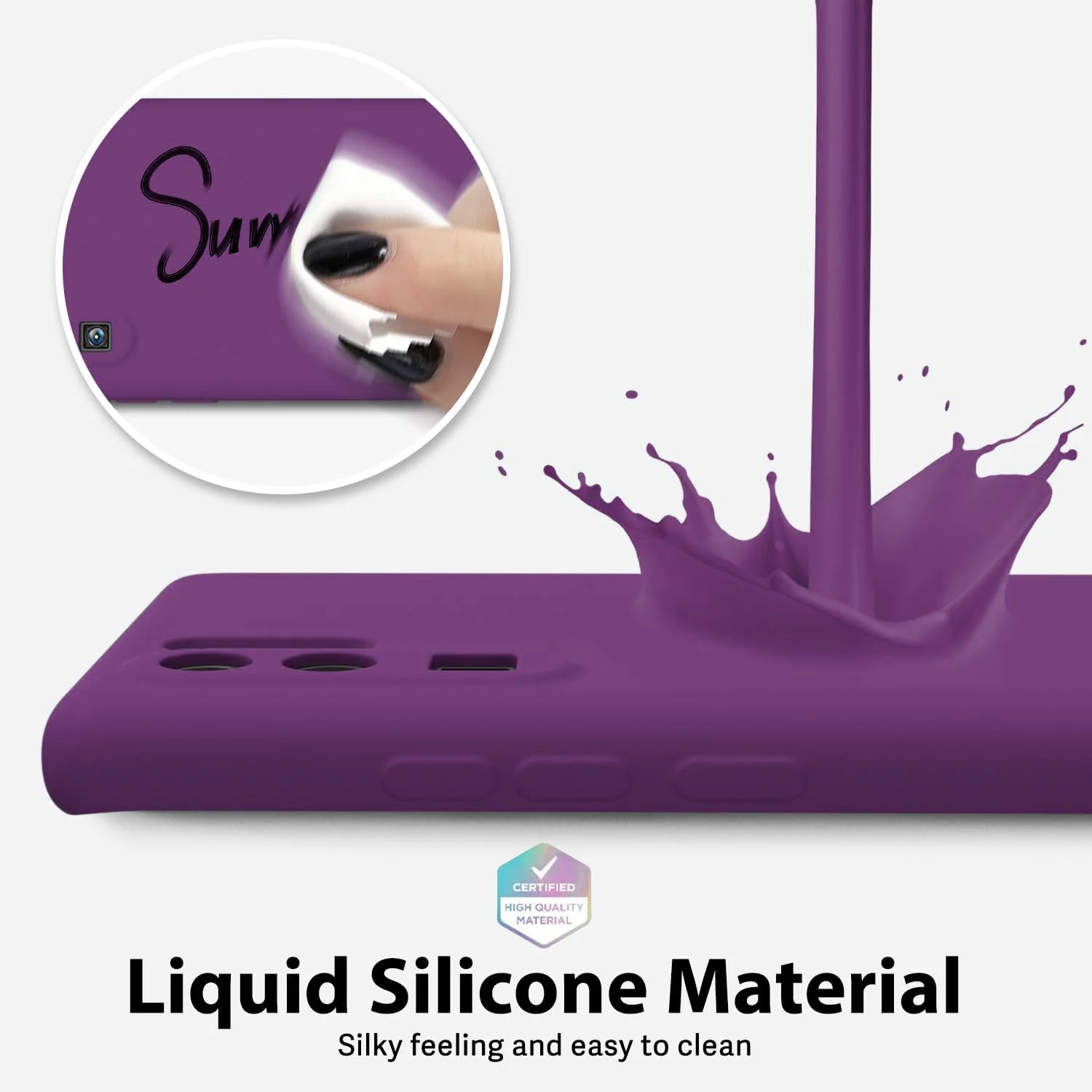 DL3 Mobilak Soft Silicone Protective Case for Huawei P30 Pro with Microfiber Lining and Shockproof Design - Violet