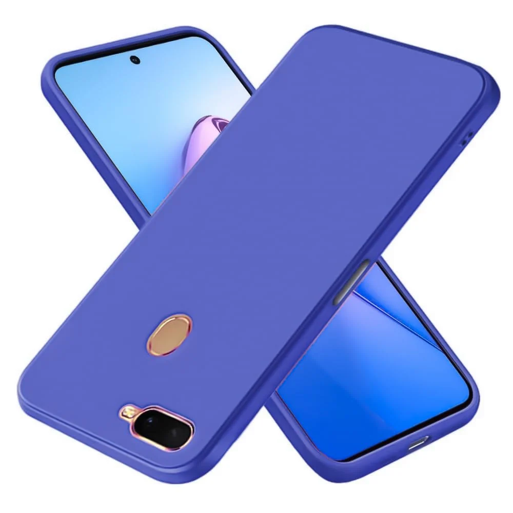 Dl3 Mobilak Compatible with OPPO F9 / F9 Pro / A5S / A12 / A7 Case, Liquid Silicone Case, Full Body Camera Protective Cover, Shockproof, Slim Phone Case, Soft Microfiber Lining - Black