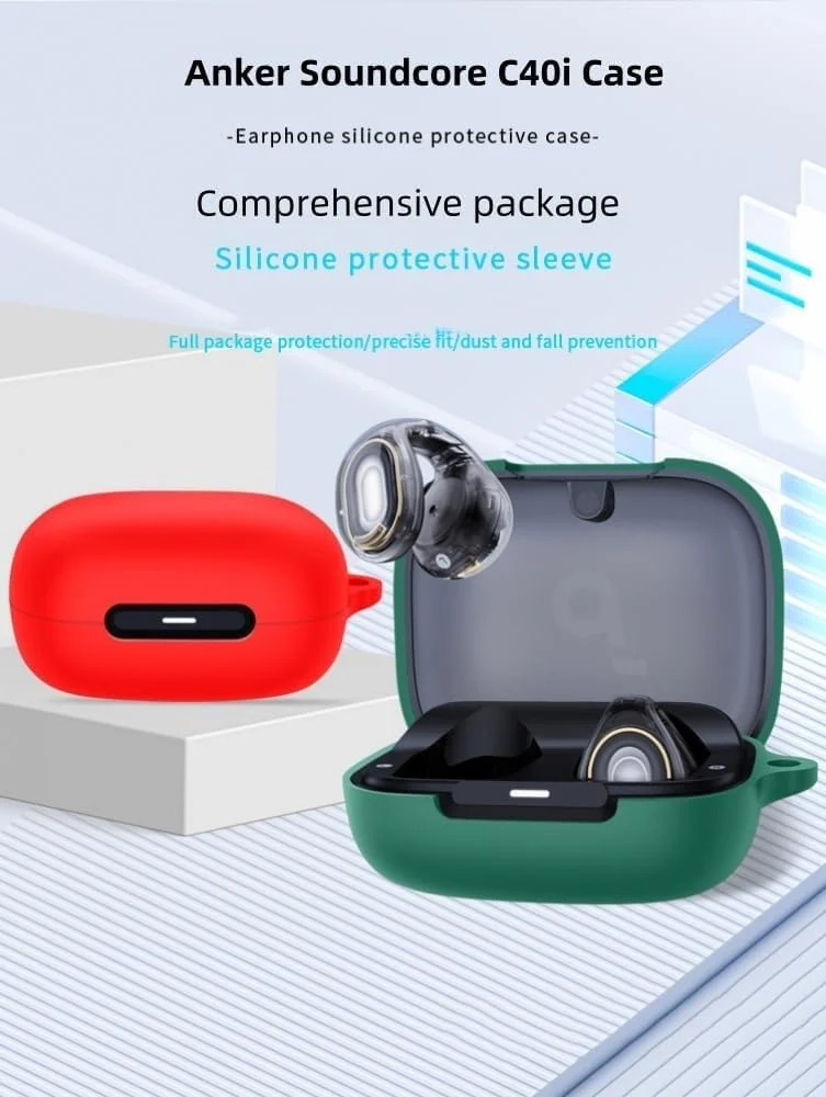 DL3 Mobilak Silicone Cover Case Compatible with Soundcore C40i Portable Protective Cover With Keychain Compatible with Soundcore C40i - Green