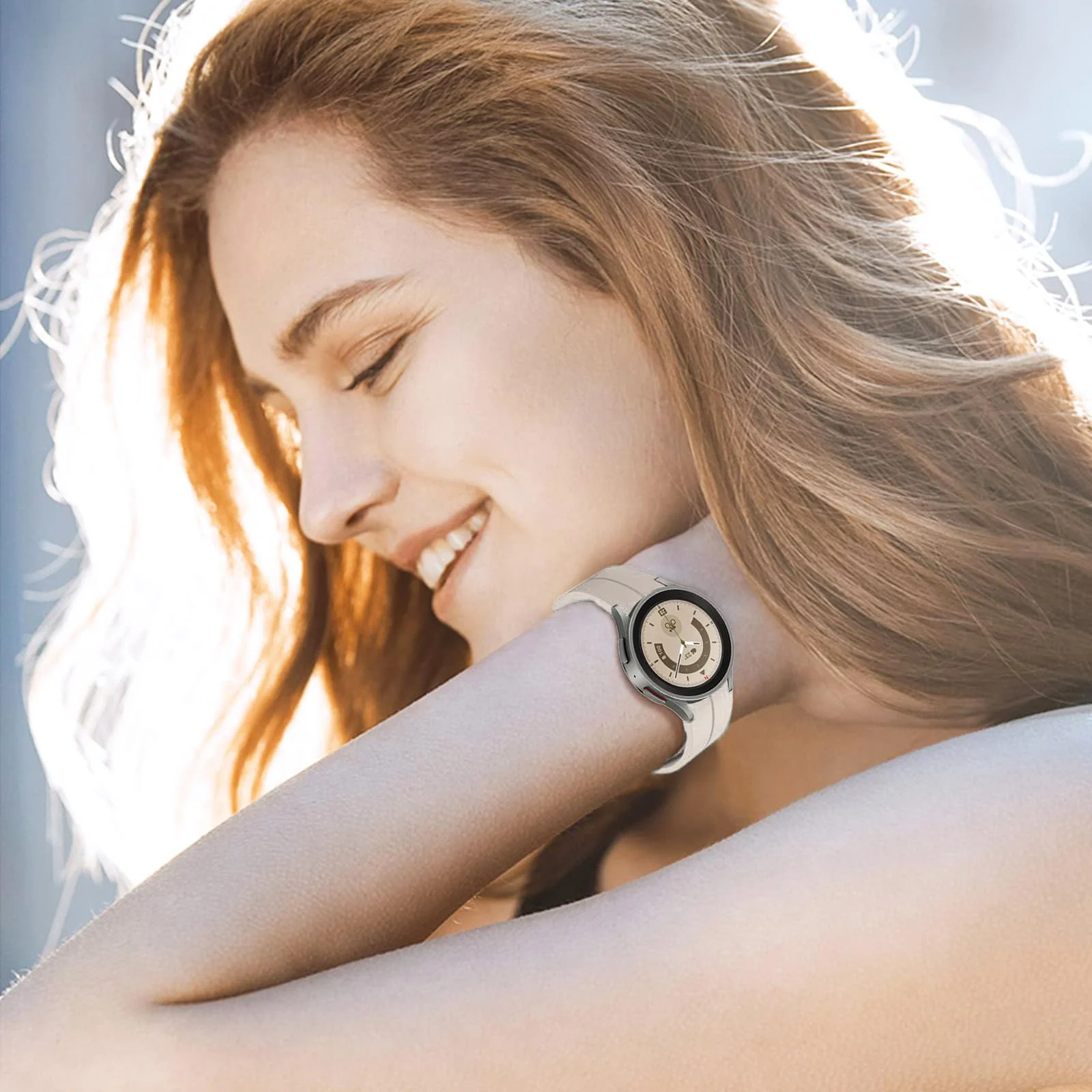 DL3 Mobilak 22MM Silicone Band Magnetic Clasp Strap For Xiaomi Redmi Watch 5 Active/5 Lite/Compatible with Samsung Galaxy Watch 46mm/Watch 3 45mm/Gear S3/Huawei watch (GT6 GT5 GT4 GT3 GT2 - Starlight