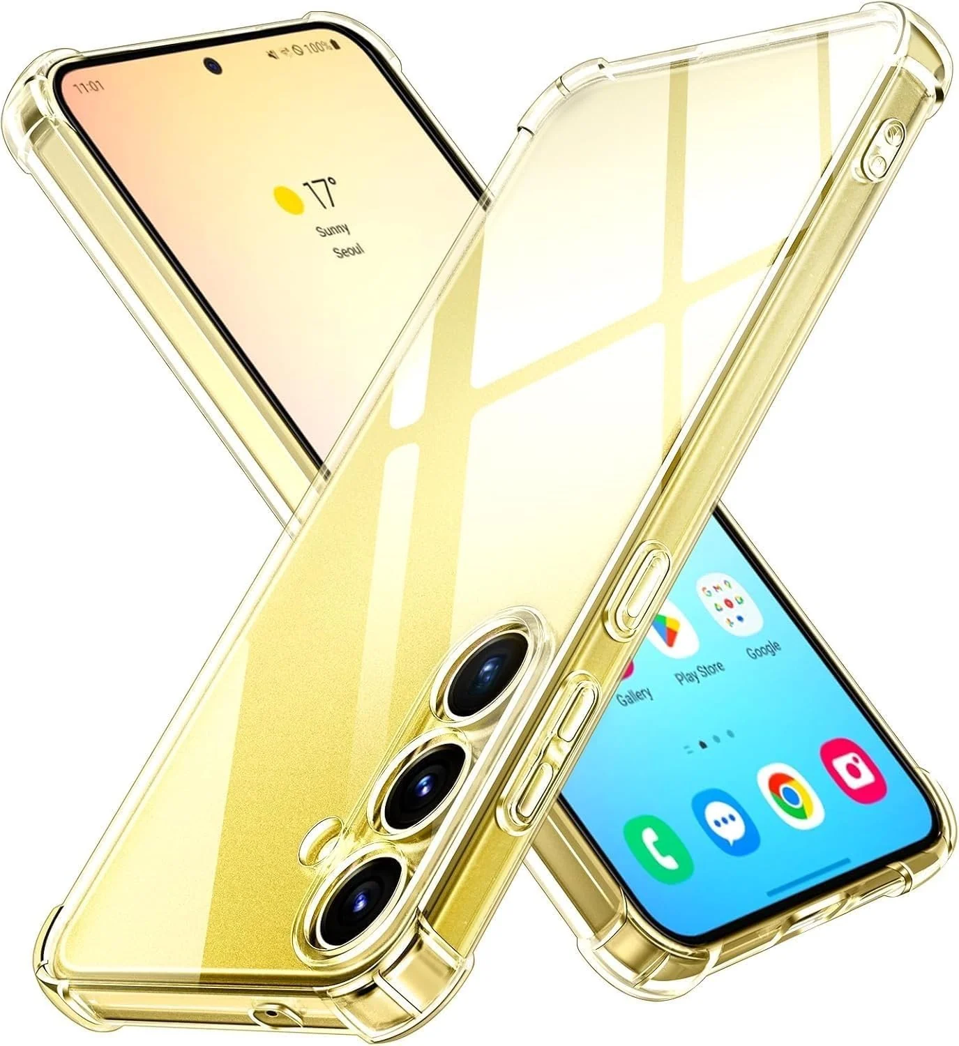 DL3 MOBILAK Case Compatible with Samsung Galaxy S25 Plus, Cover SiliconeTransparent TPU Gorilla Anti-shock Protector Camera Shockproof Corners - Clear