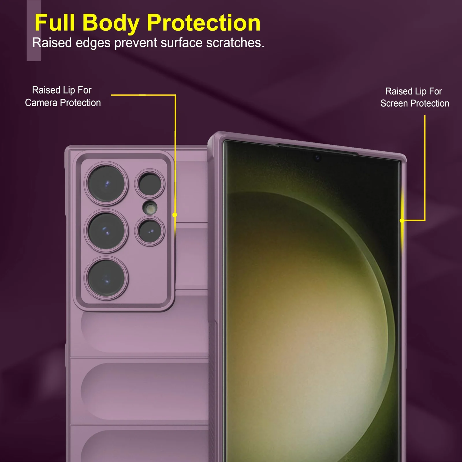 DL3 Mobilak Rugged Protective Case for Samsung Galaxy S23 Ultra, Camera protection, Shock-absorbing protection, Non-slip grip - Purple