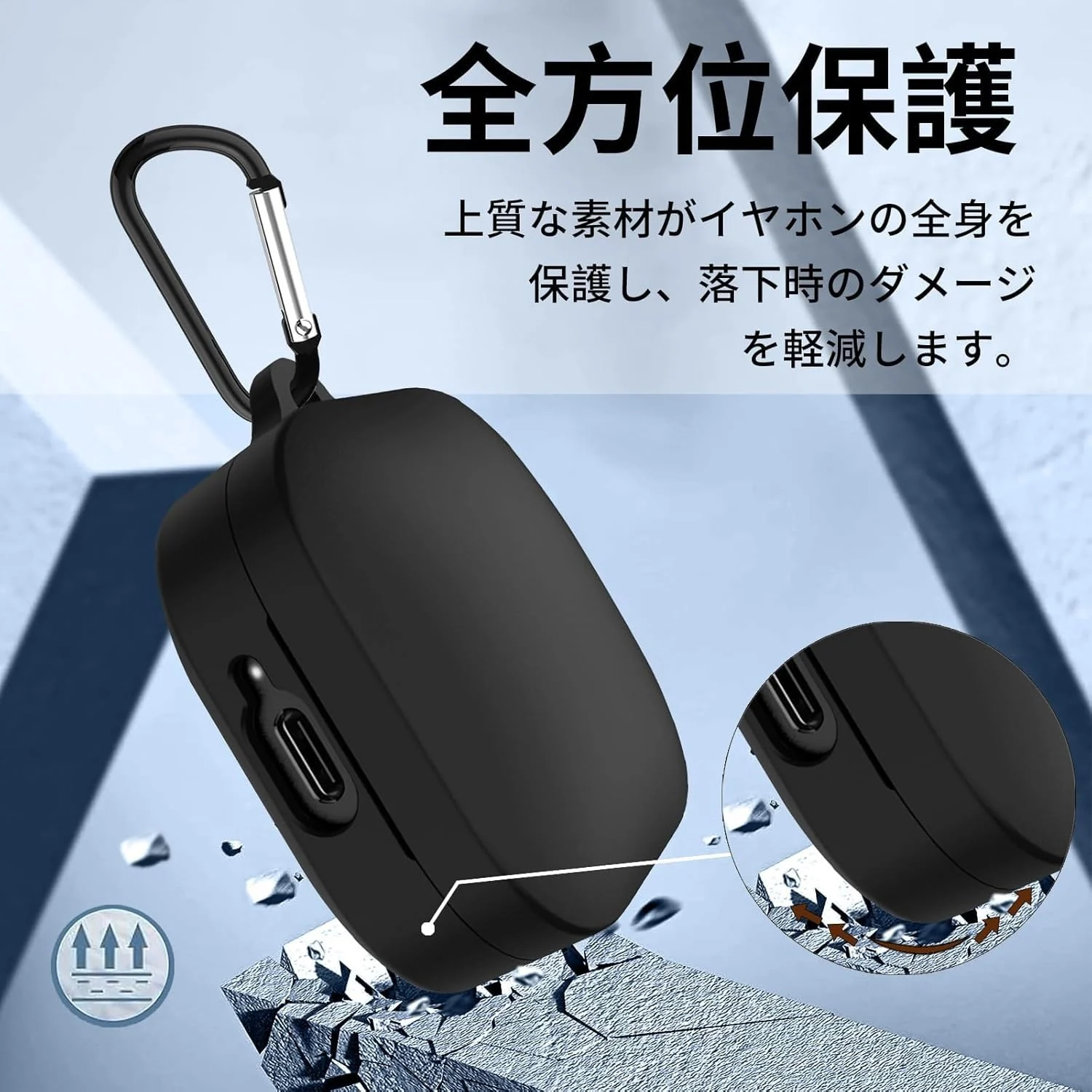 DL3 Mobilak Silicone Cover Case Compatible with Xiaomi Redmi Buds 6 Portable Protective Case Cover With Keychain For Xiaomi Redmi Buds 6 - Black