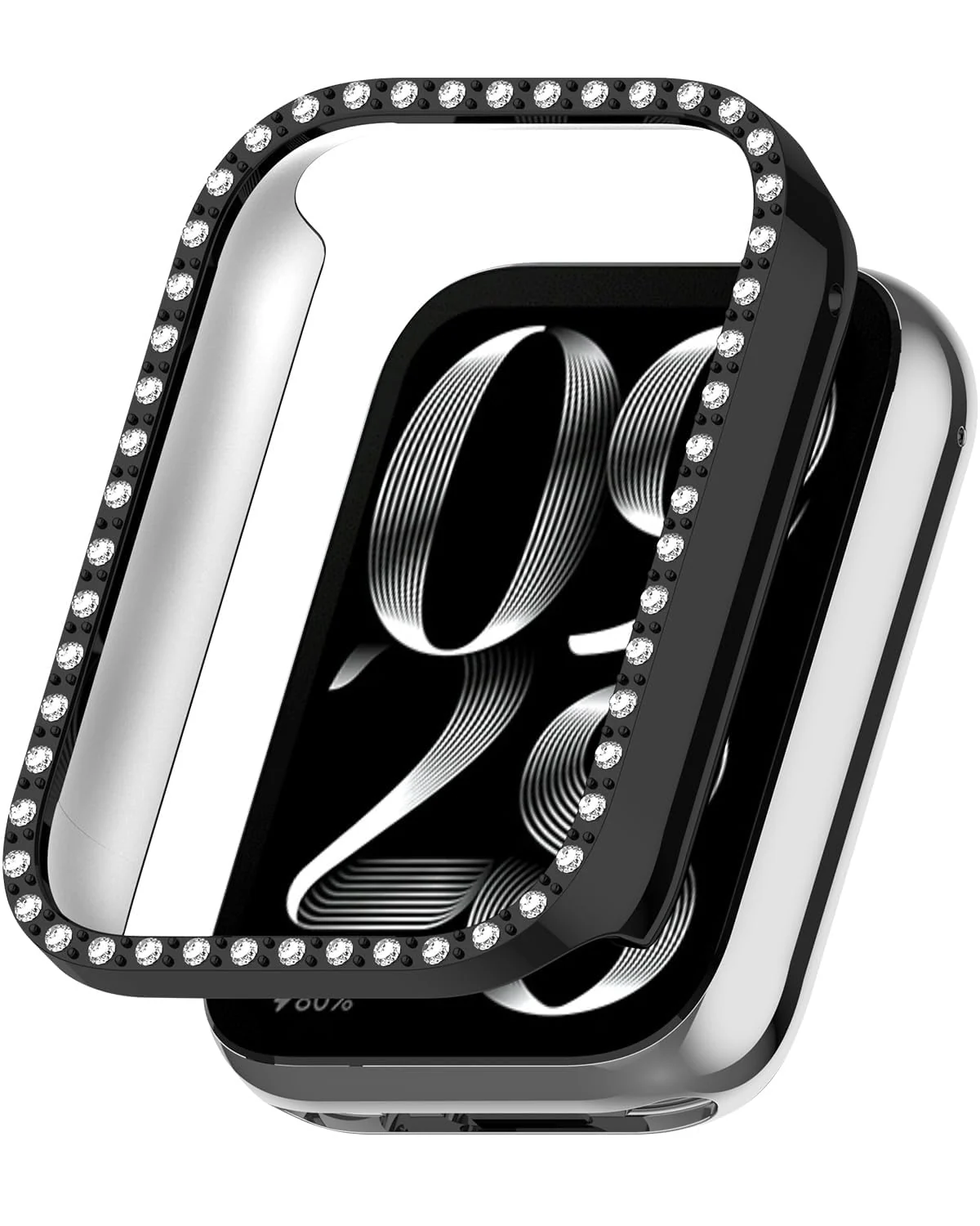 DL3 Mobilak Bling Case Without screen protector for Xiaomi Smart Band 9 Pro, Hard PC Frame Case, Crystal Diamonds Bumper Cover for Women Girls, Slim Protective Cover for Xiaomi Mi Band 9 Pro