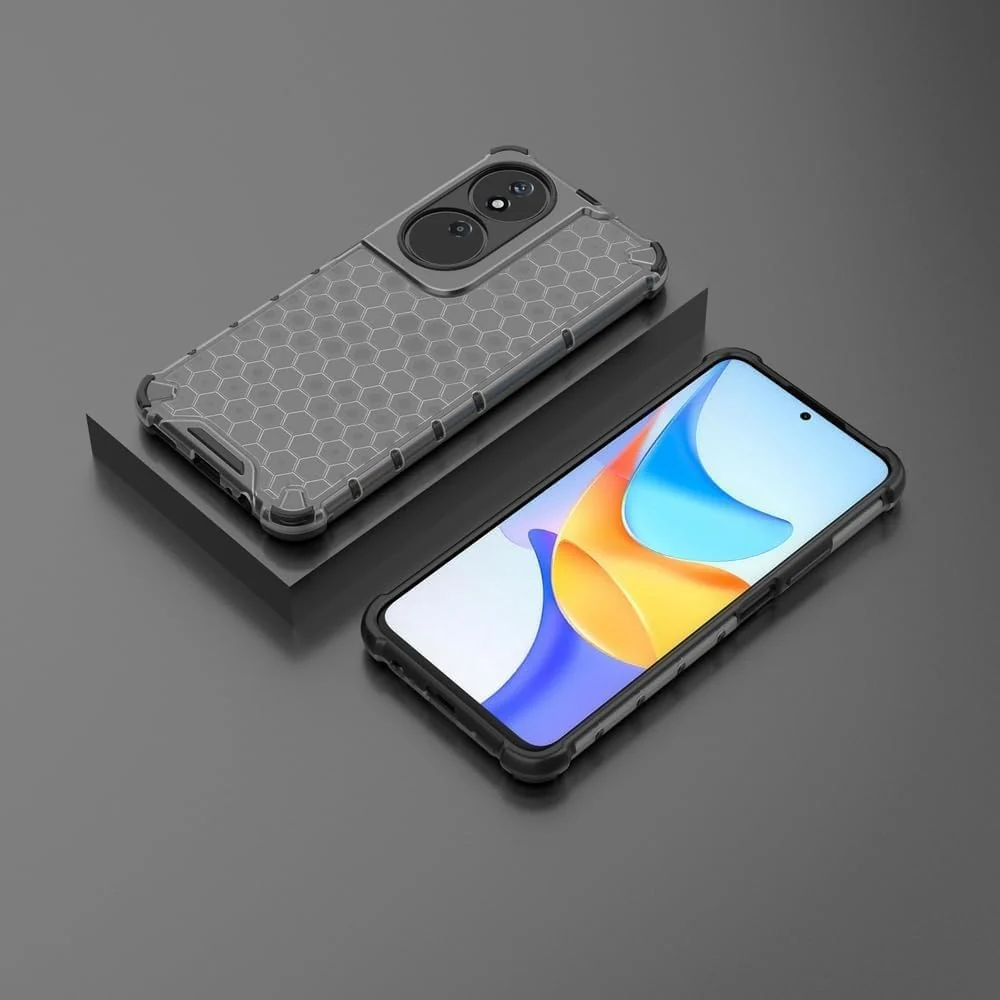 DL3 Mobilak Clear PC and TPU Protective Case for Honor X7B with Shockproof Design - Black