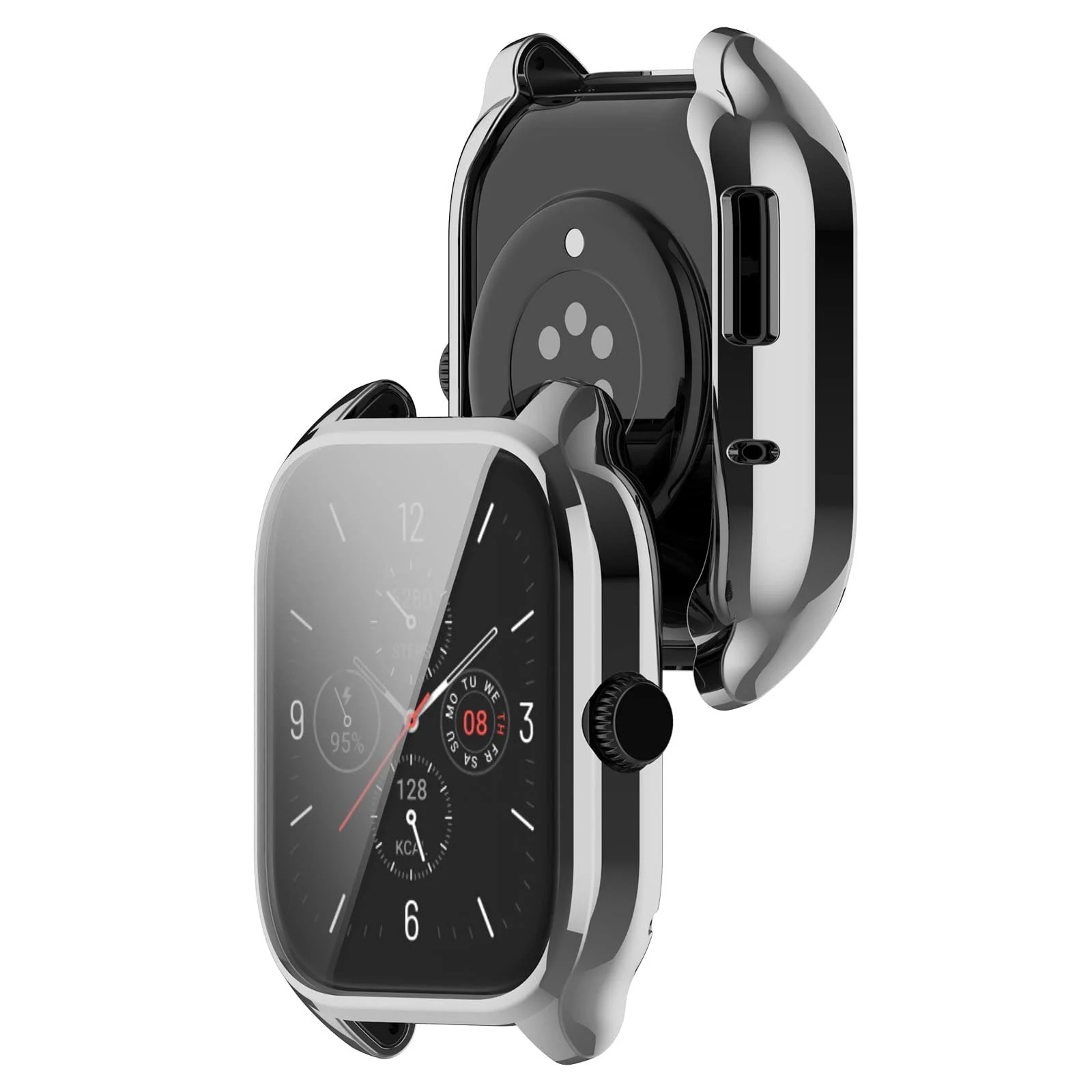 DL3 Mobilak Case Compatible with Amazfit GTS 4 (Not for GTS4 Mini) Case Watch Soft TPU Shockproof Cover Slim Guard Thin Bumper Shell Protector For Amazfit GTS4 - Silver